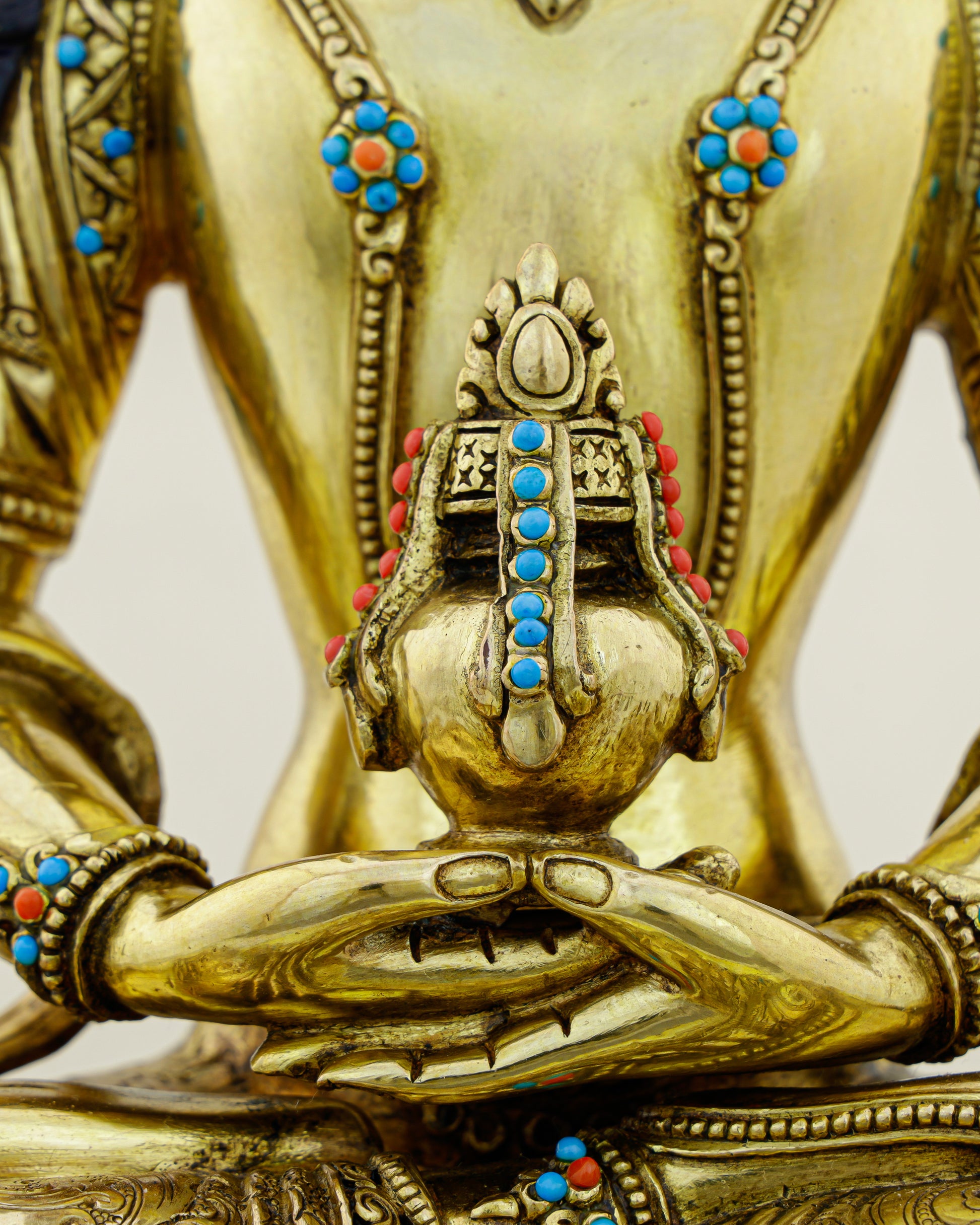 Gilded in Gold, Boundless in Life | Nepalese 24K Amitayus Statue That Blesses Every Breath - Authentic Handcrafted Statue
