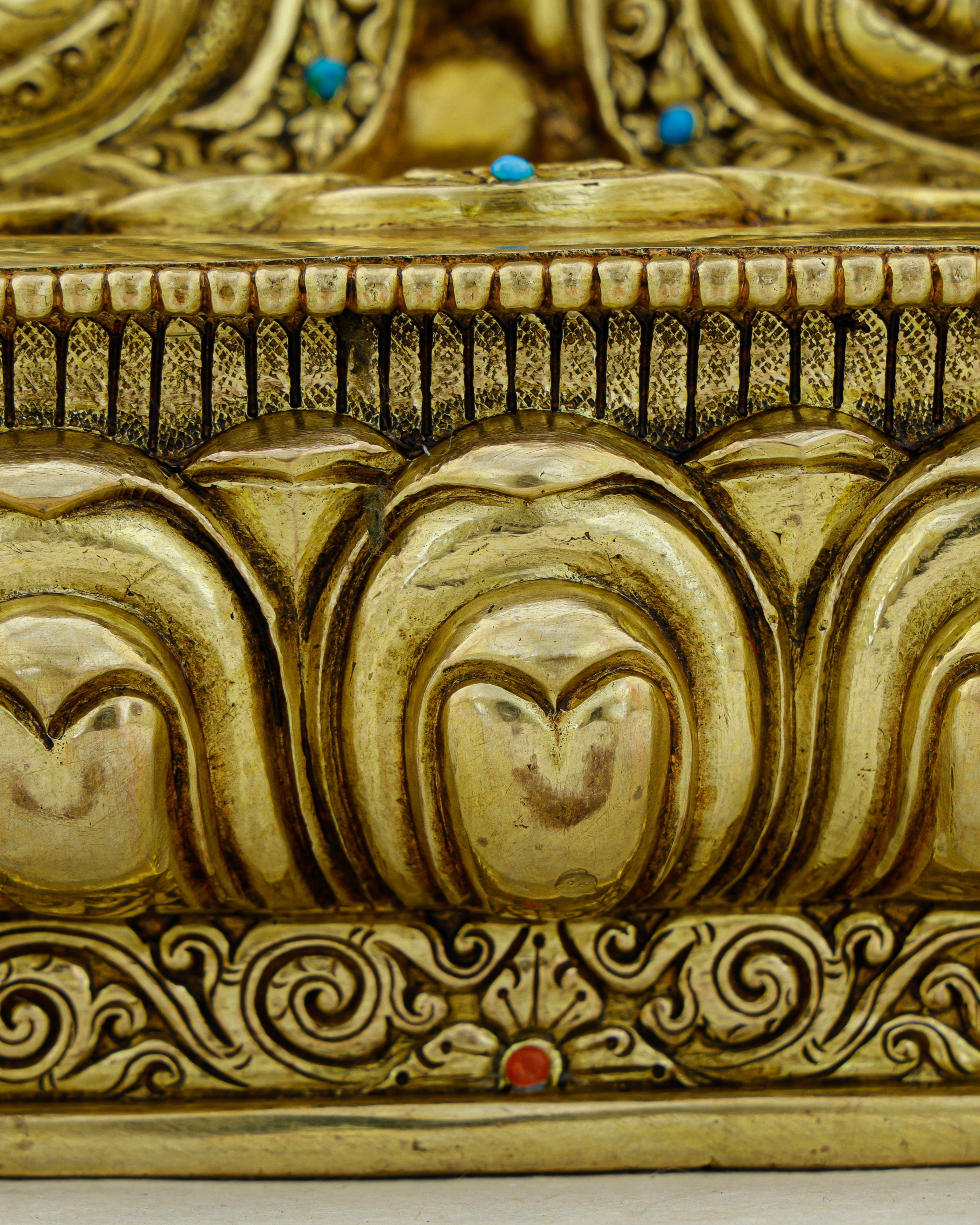 Four Arms, One Heart | Nepalese 24K Gold Chengresi Statue That Holds the World in Compassion