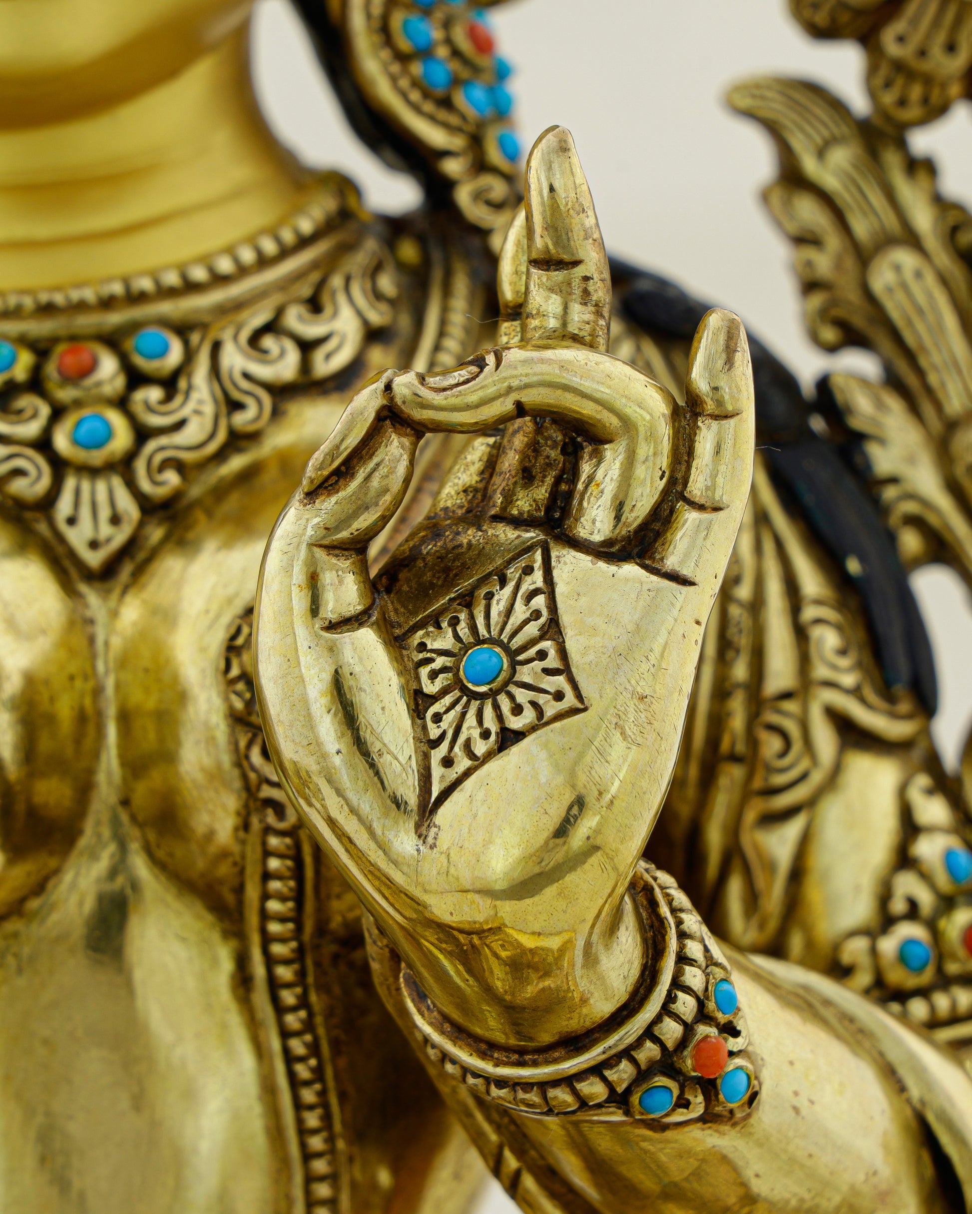 Swift as Grace, Bright as Gold | Nepalese 24K Green Tara Statue That Answers Every Call - Authentic Handcrafted Statue