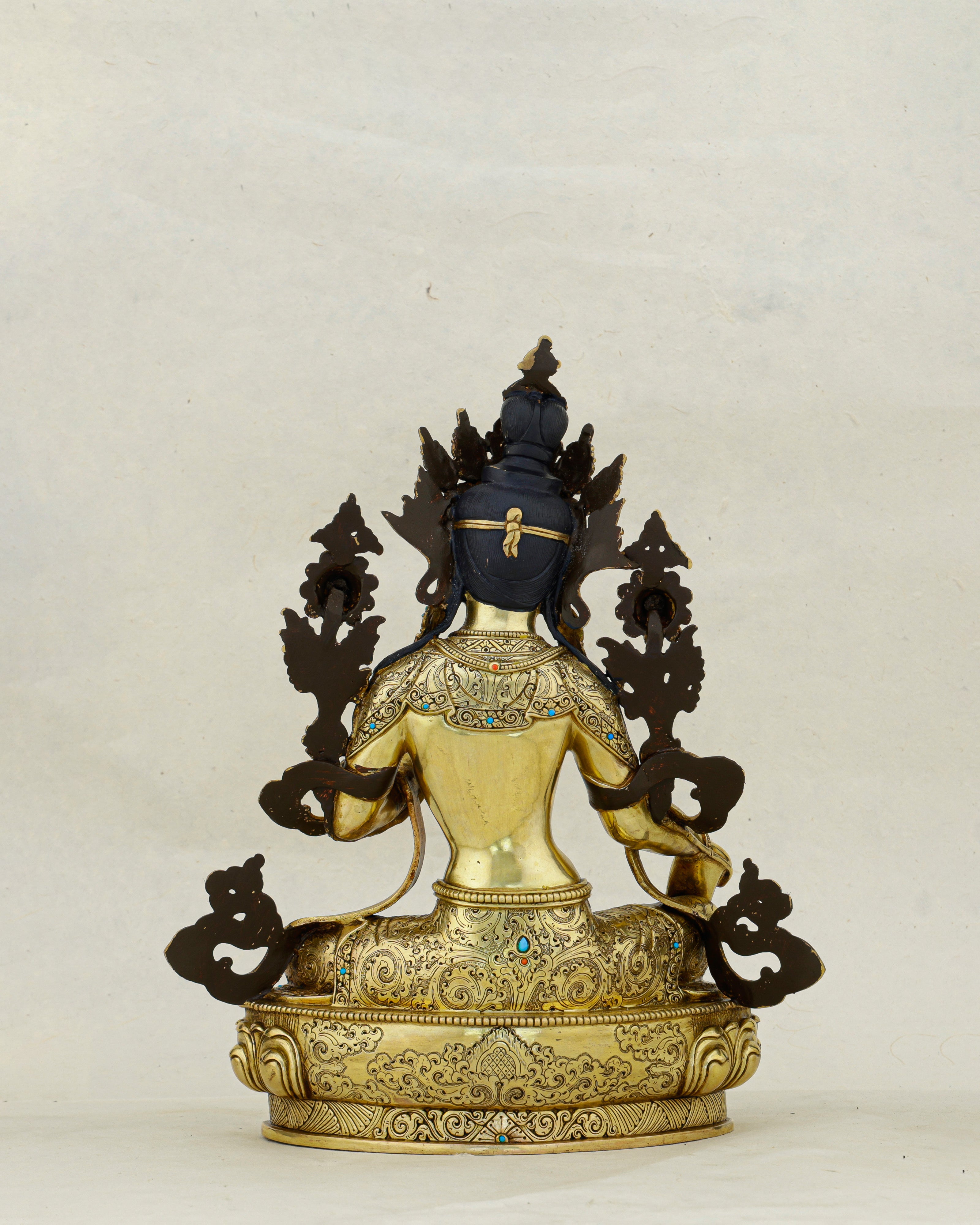 Swift as Grace, Bright as Gold | Nepalese 24K Green Tara Statue That Answers Every Call