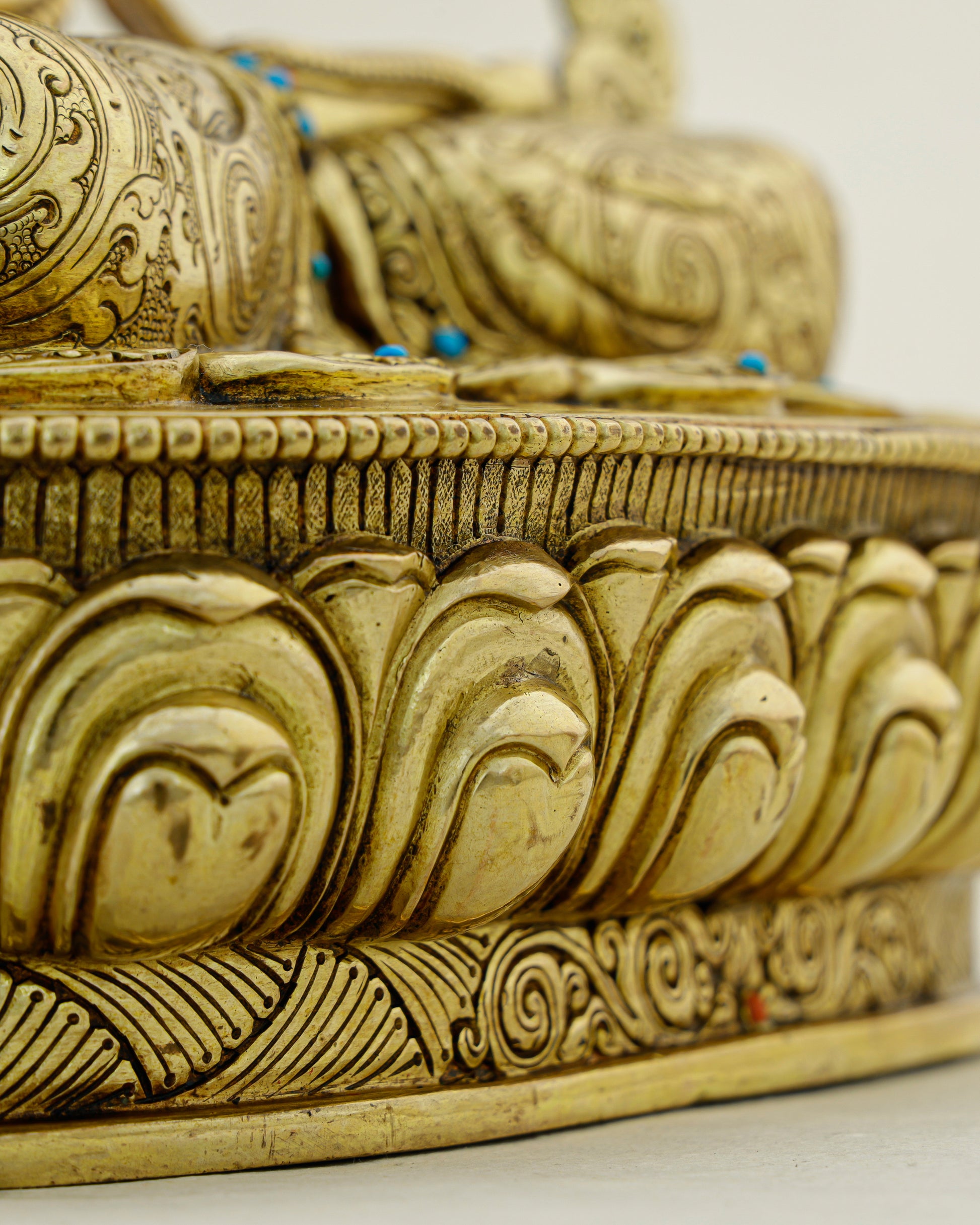 The Sword That Cuts Through Darkness | Nepalese 24K Gold Manjushri Statue That Awakens Wisdom - Authentic Handcrafted Statue