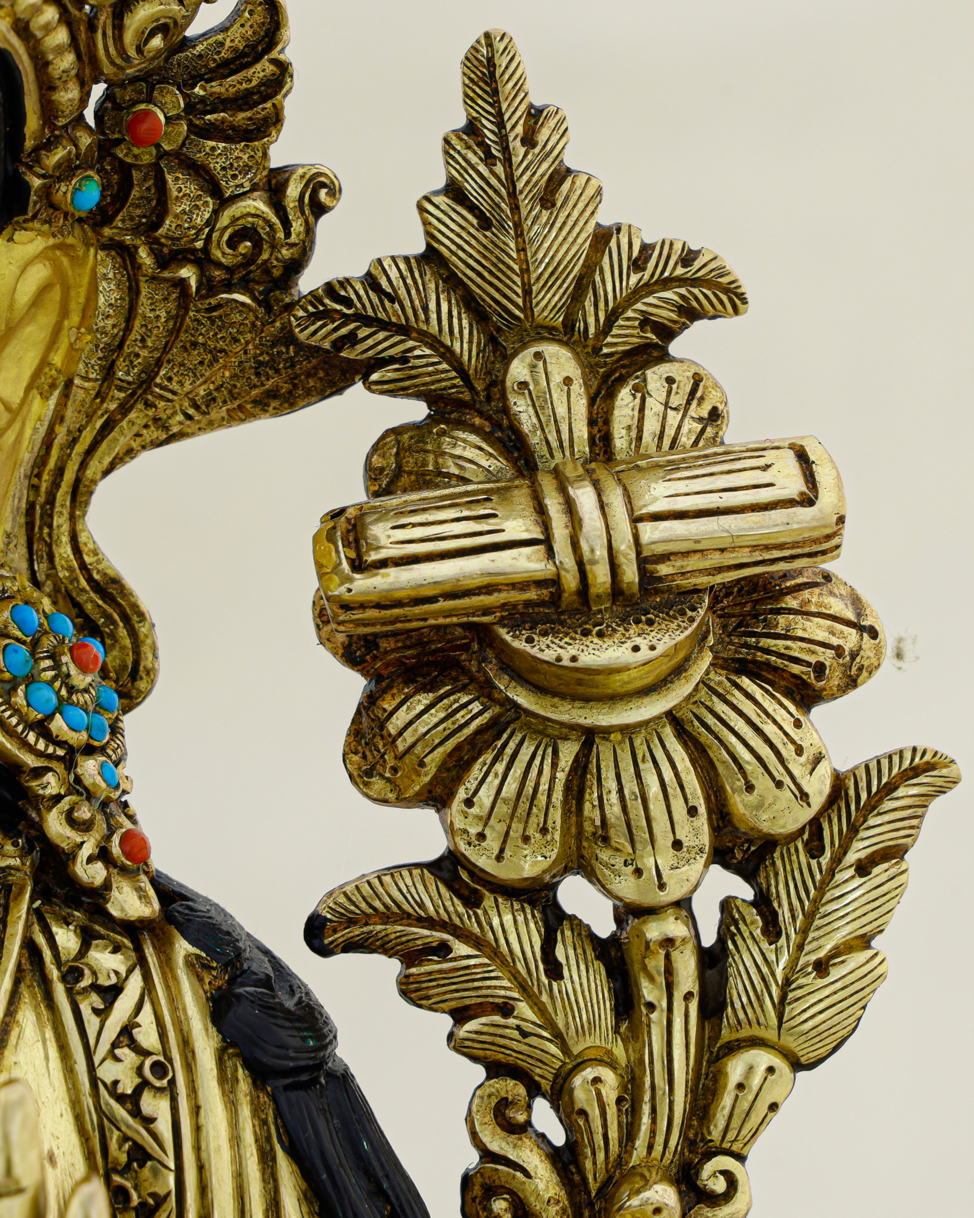 The Sword That Cuts Through Darkness | Nepalese 24K Gold Manjushri Statue That Awakens Wisdom