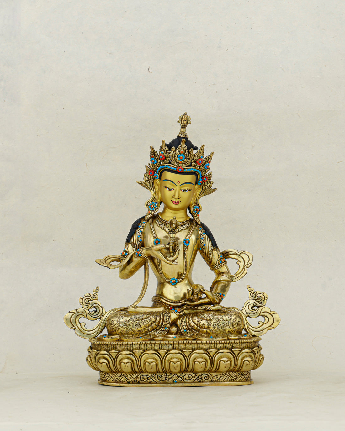 Pure as Gold, Powerful as Lightning | Nepalese 24K Vajrasattva Statue That Purifies All - Handcrafted Buddhist Statue