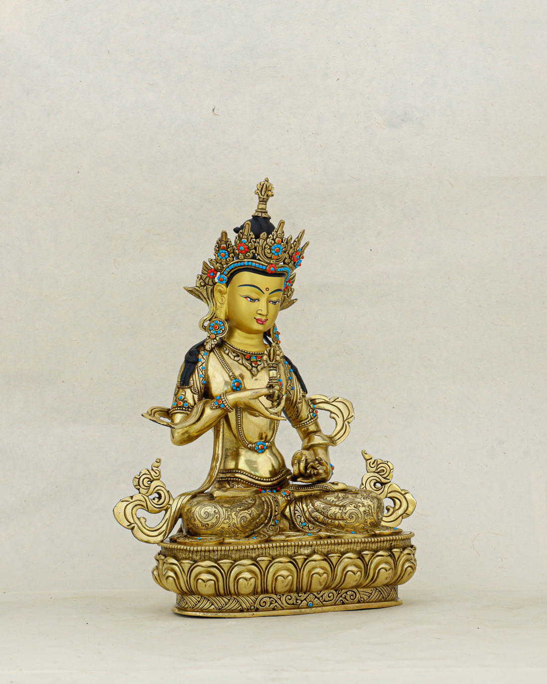 Pure as Gold, Powerful as Lightning | Nepalese 24K Vajrasattva Statue That Purifies All - Handcrafted Buddhist Statue - Authentic Sacred Art