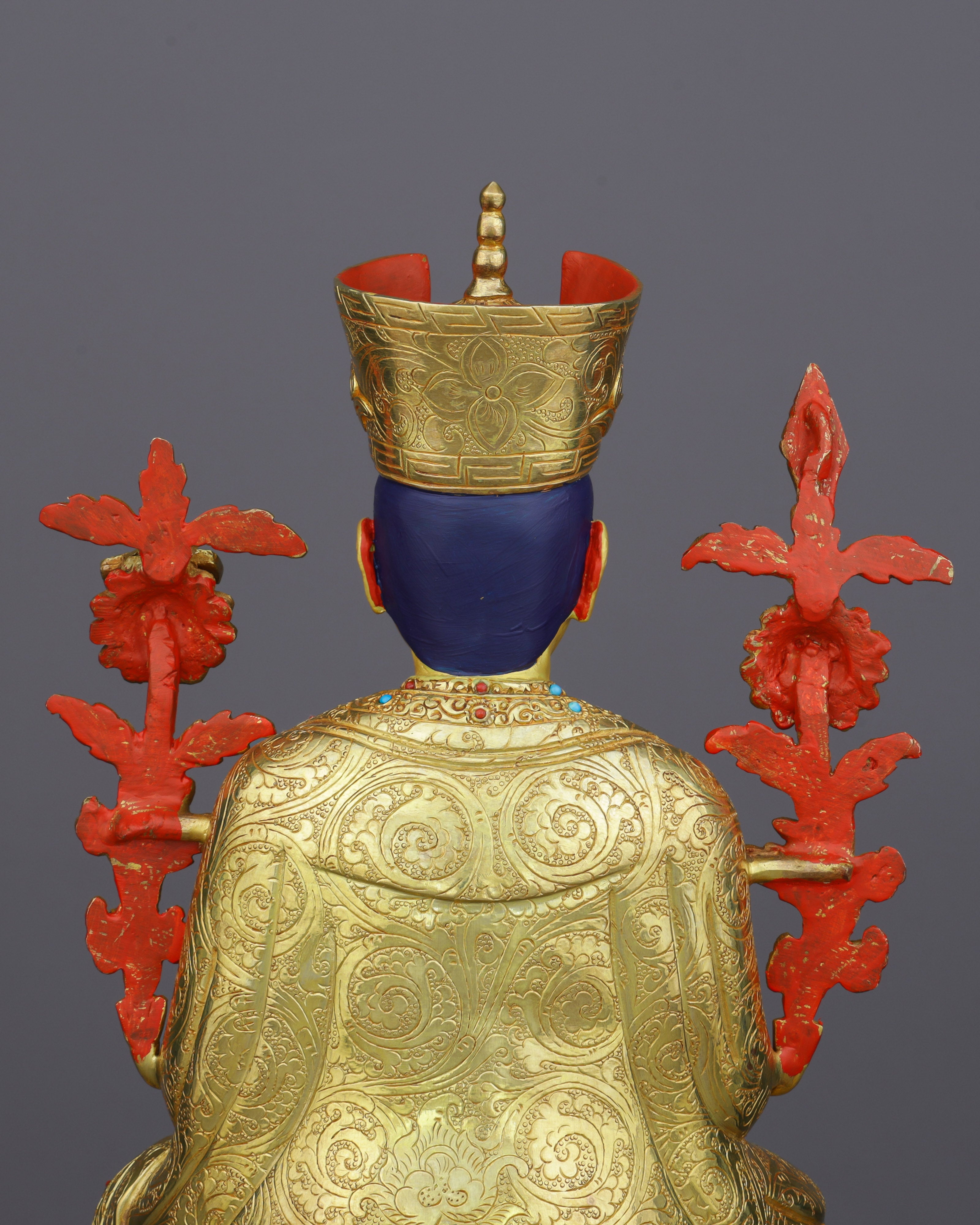 Radiant 24K Gold Gilded 16th Karmapa Statue | Living Legacy of Tibetan Buddhism