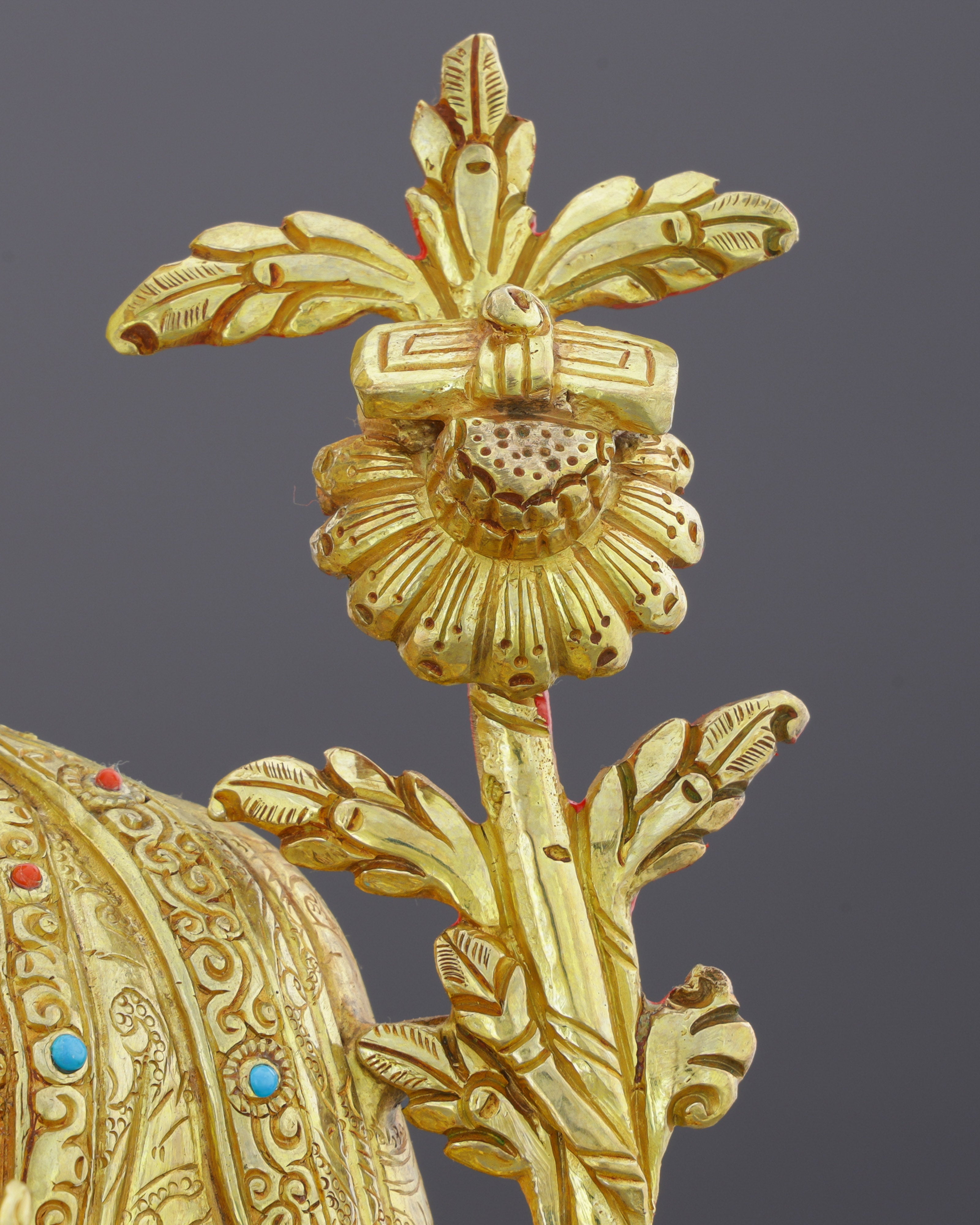 Radiant 24K Gold Gilded 16th Karmapa Statue | Living Legacy of Tibetan Buddhism