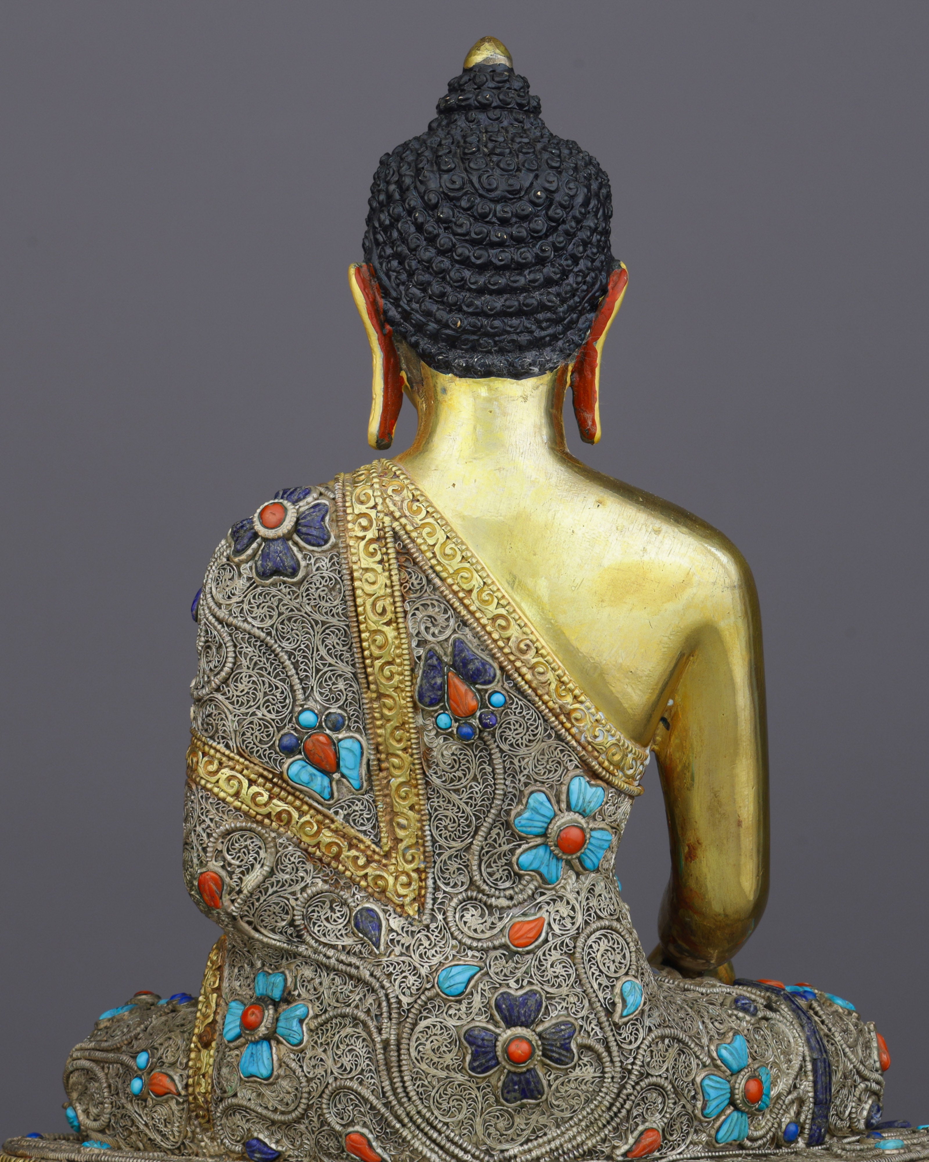 Exquisite 24K Gold Gilded Sakyamuni Buddha Statue | Masterpiece of Nepalese Artistry