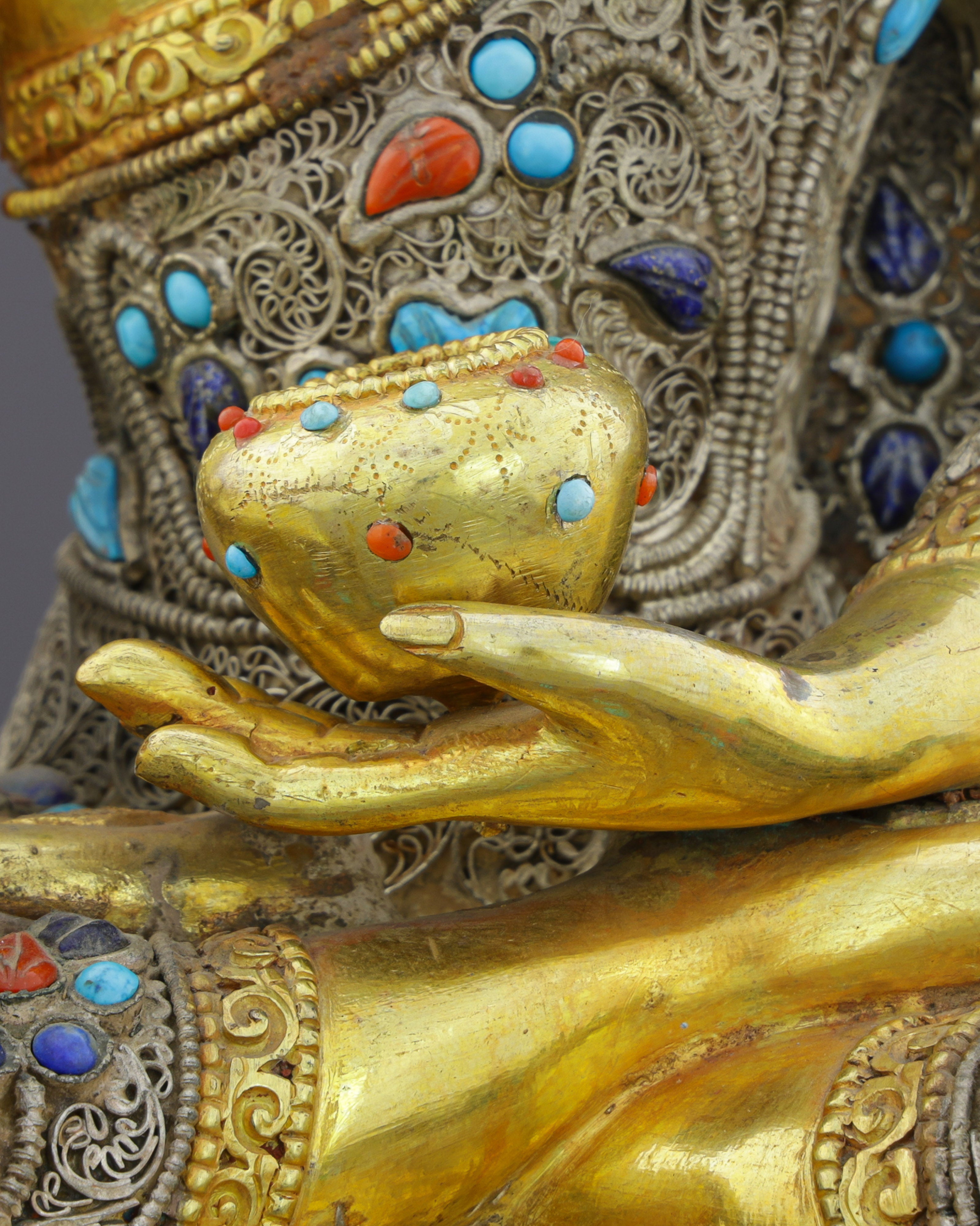 Exquisite 24K Gold Gilded Sakyamuni Buddha Statue | Masterpiece of Nepalese Artistry