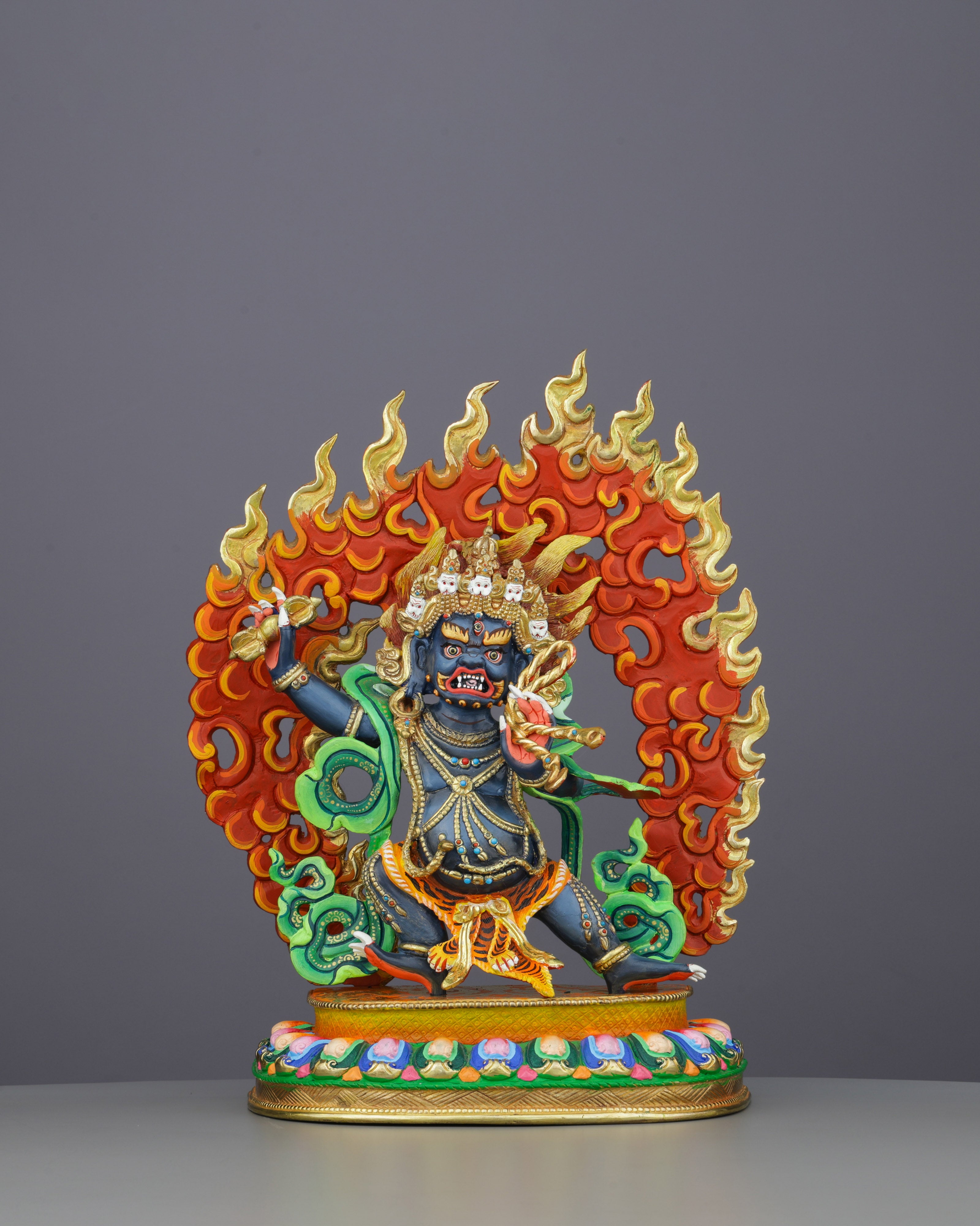 Magnificent Gold-Plated Vajrapani Statue | Guardian of Spiritual Power and Protection