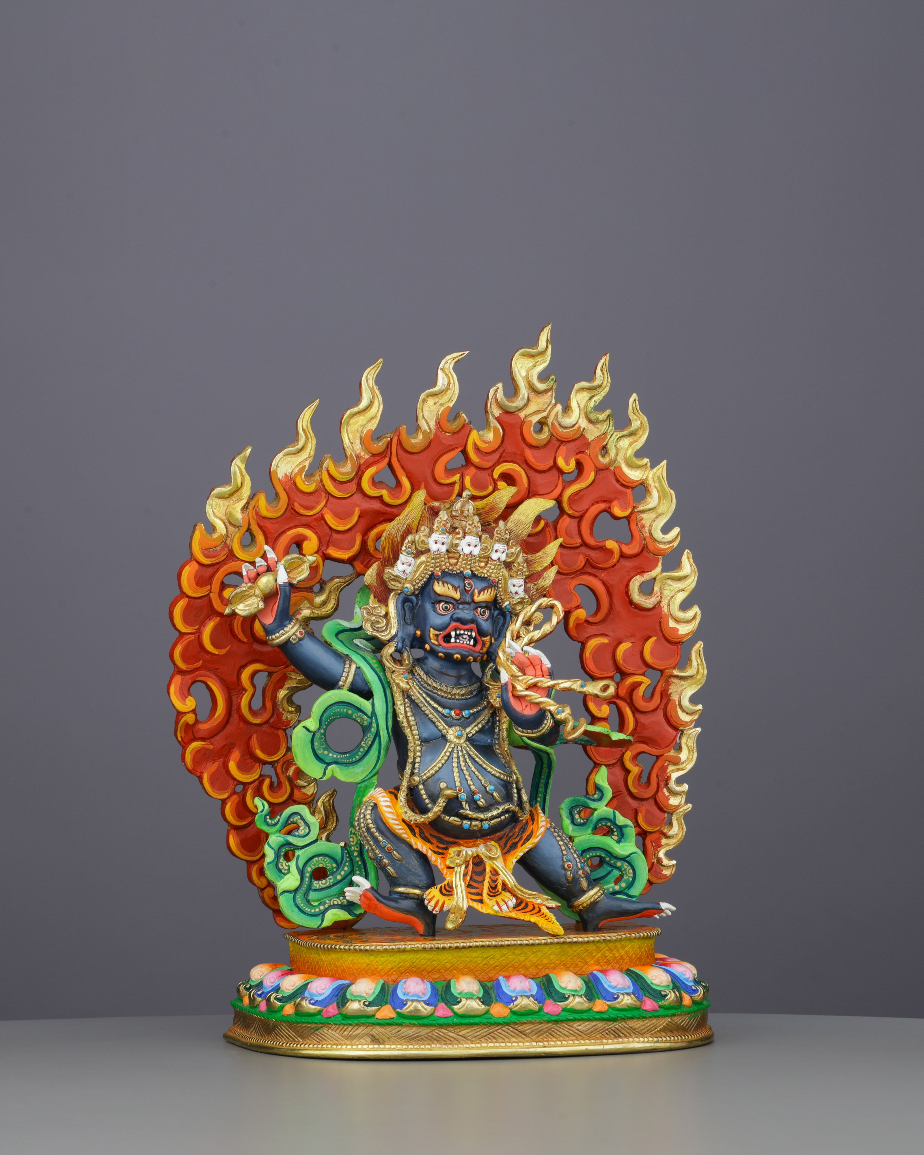 Magnificent Gold-Plated Vajrapani Statue | Guardian of Spiritual Power and Protection