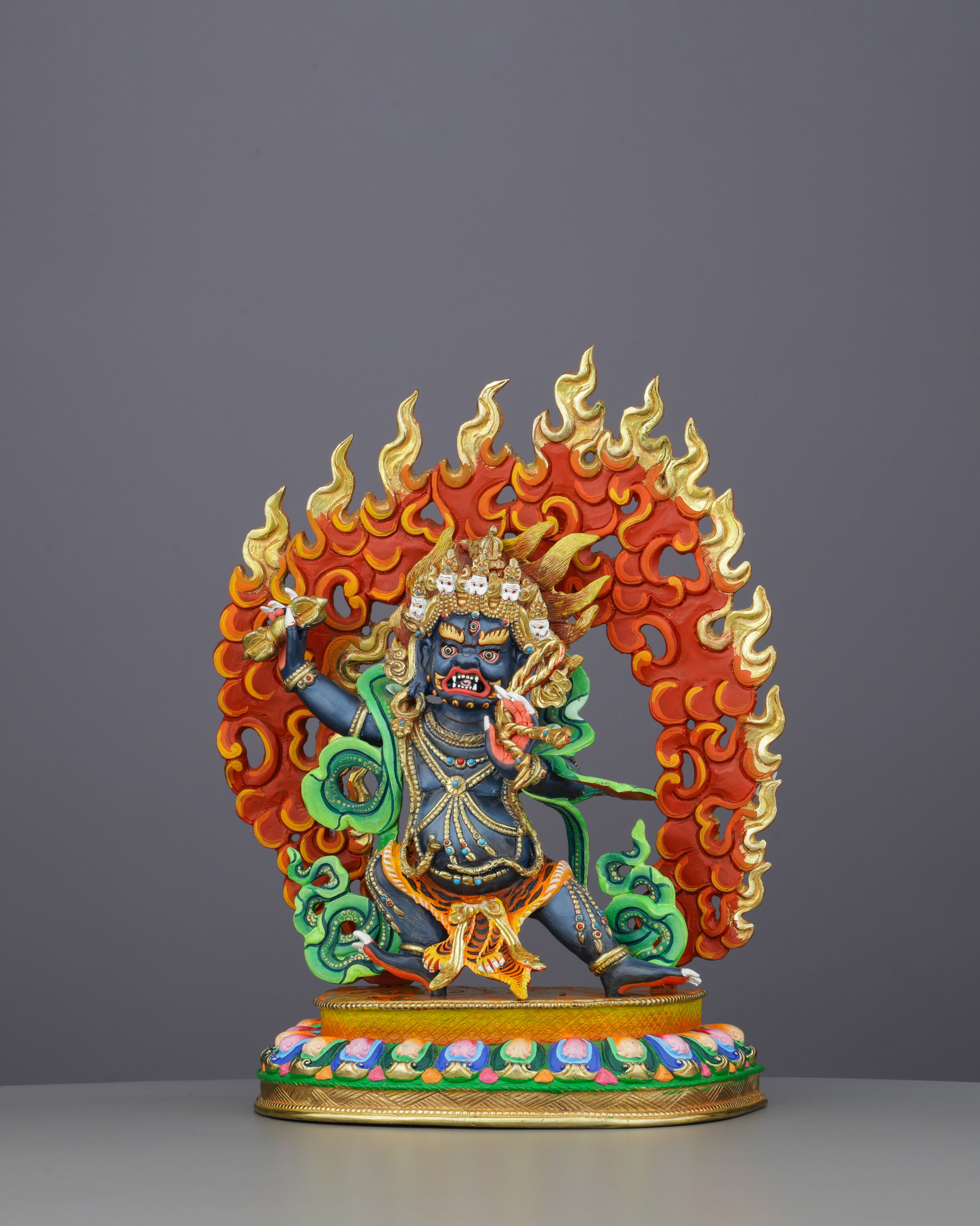 Magnificent Gold-Plated Vajrapani Statue | Guardian of Spiritual Power and Protection