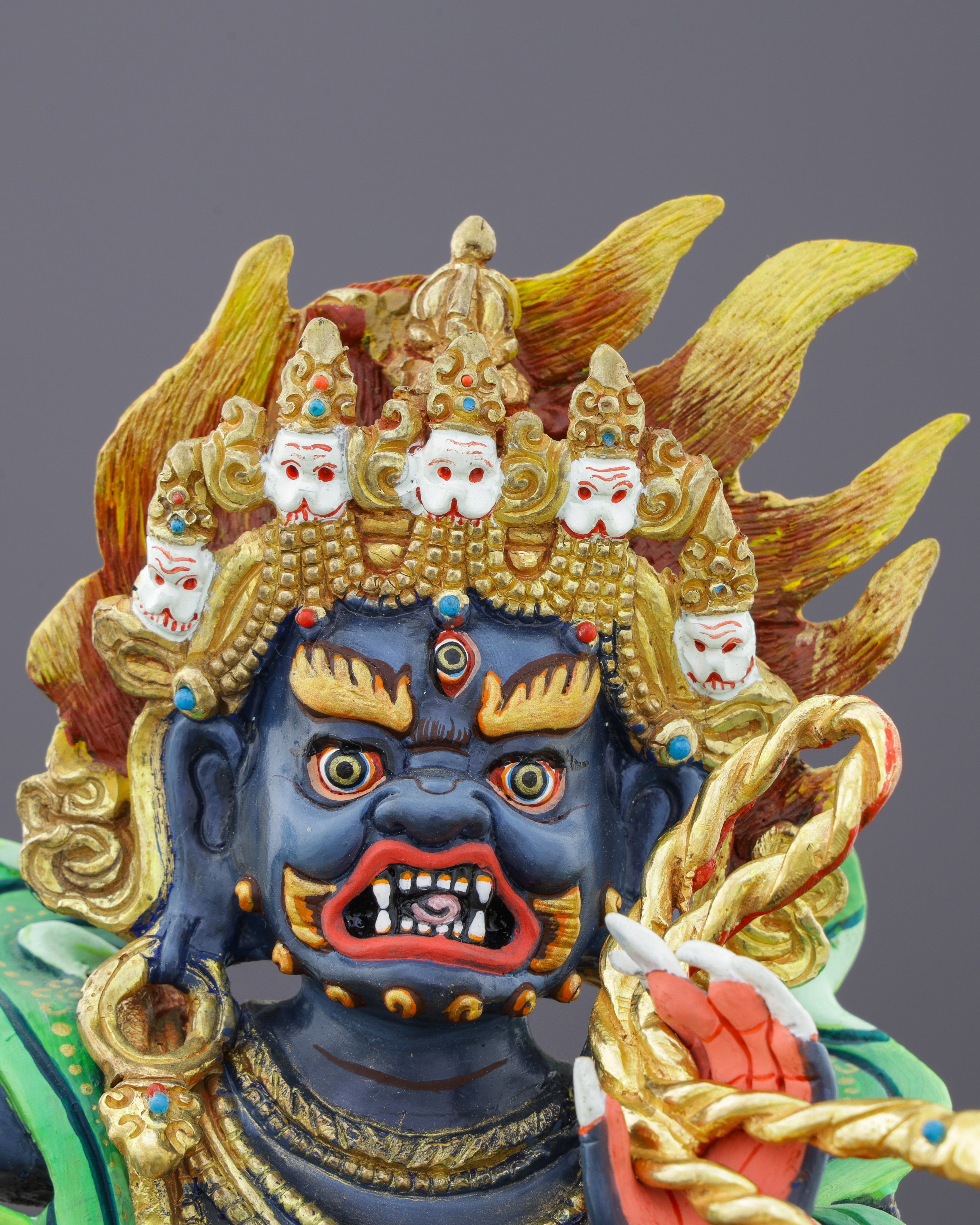 Magnificent Gold-Plated Vajrapani Statue | Guardian of Spiritual Power and Protection