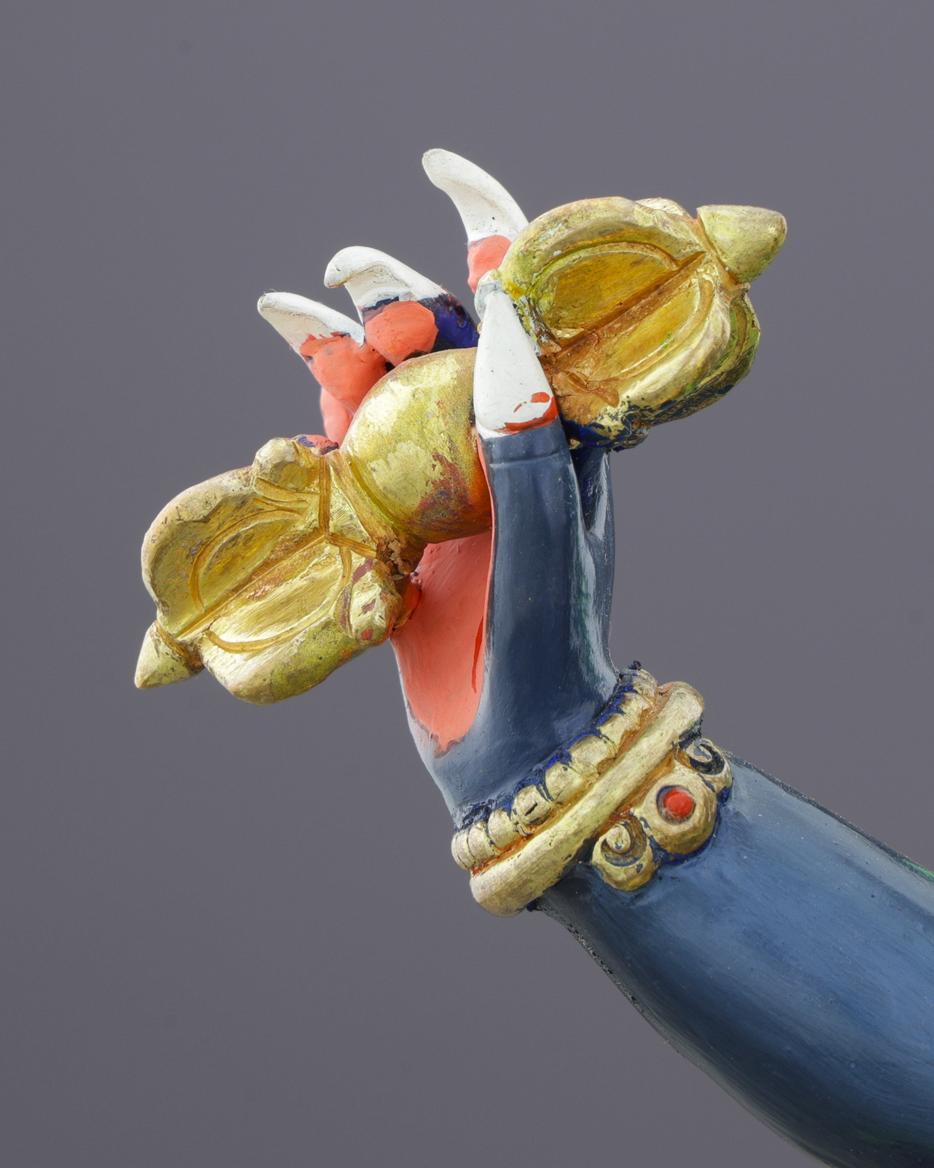 Magnificent Gold-Plated Vajrapani Statue | Guardian of Spiritual Power and Protection