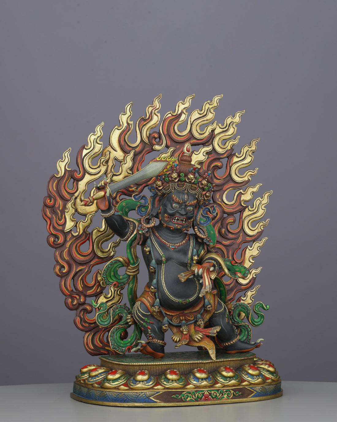 Black Manjushri Statue | Illuminating Wisdom Through Darkness - Handcrafted Buddhist Statue - Authentic Sacred Art