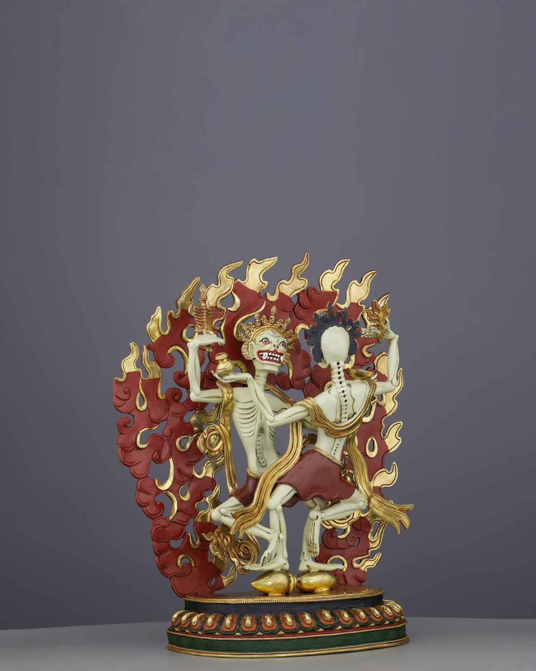 Dancing Guardians of the Charnel Grounds| Chitipati Statue - Handcrafted Buddhist Statue - Authentic Sacred Art