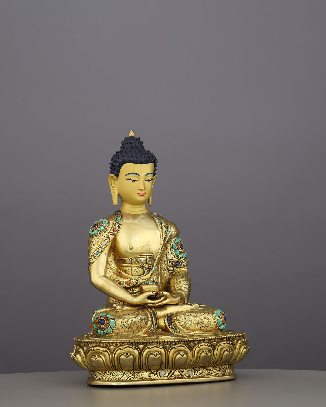 Amitabha Buddha Statue | A Timeless Gilded Masterpiece From the Heart of Nepal - Handcrafted Buddhist Statue - Authentic Sacred Art