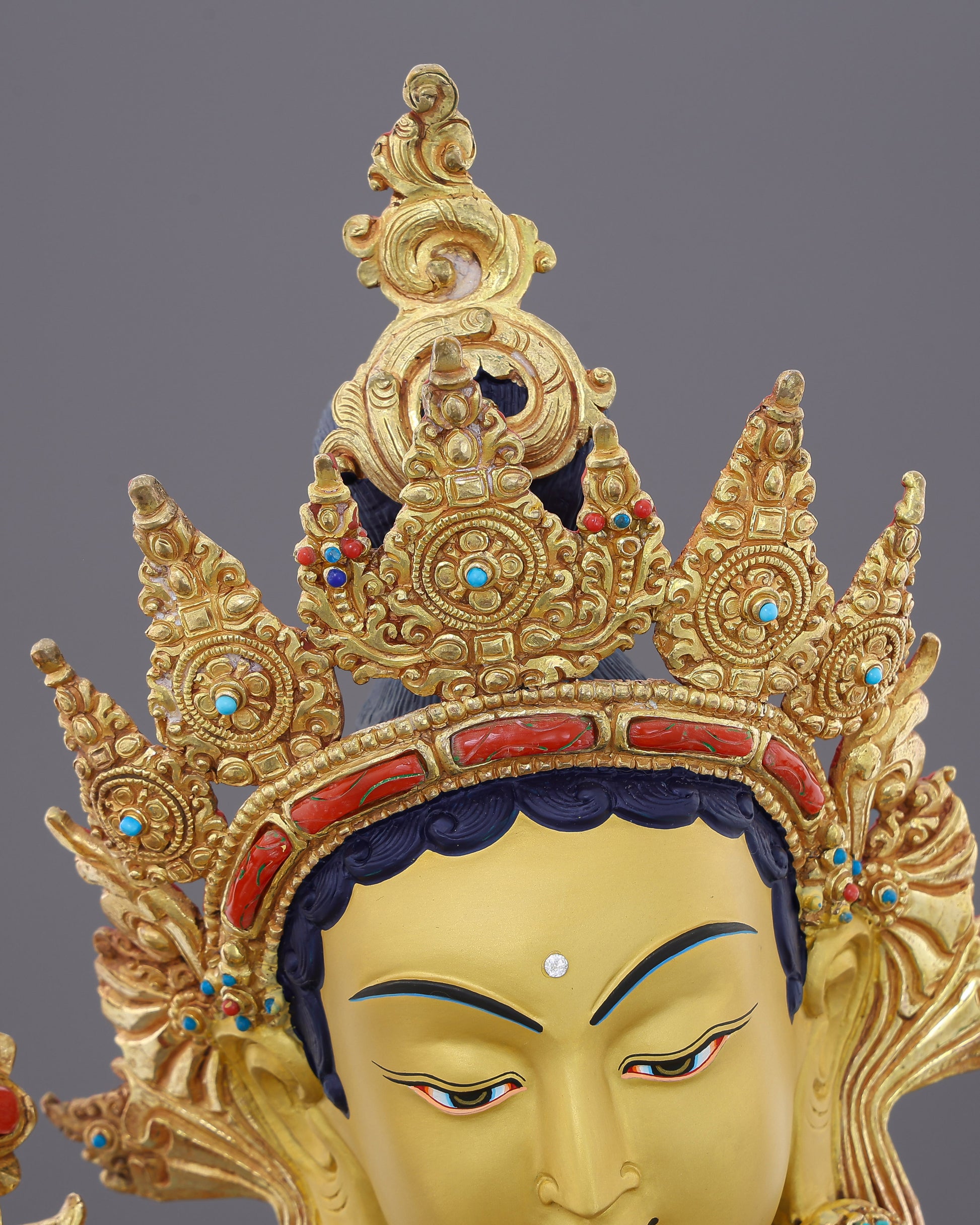 Green Tara Statue | The Golden Mother of Swift Compassion, Handcrafted in Nepal - Authentic Handcrafted Statue
