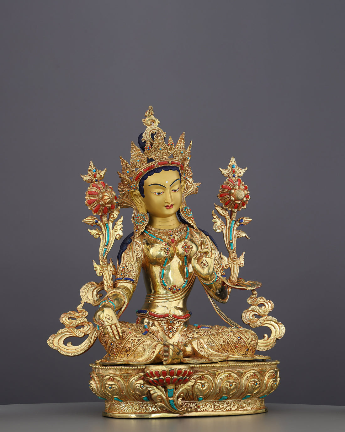 Green Tara Statue | The Golden Mother of Swift Compassion, Handcrafted in Nepal - Handcrafted Buddhist Statue - Authentic Sacred Art