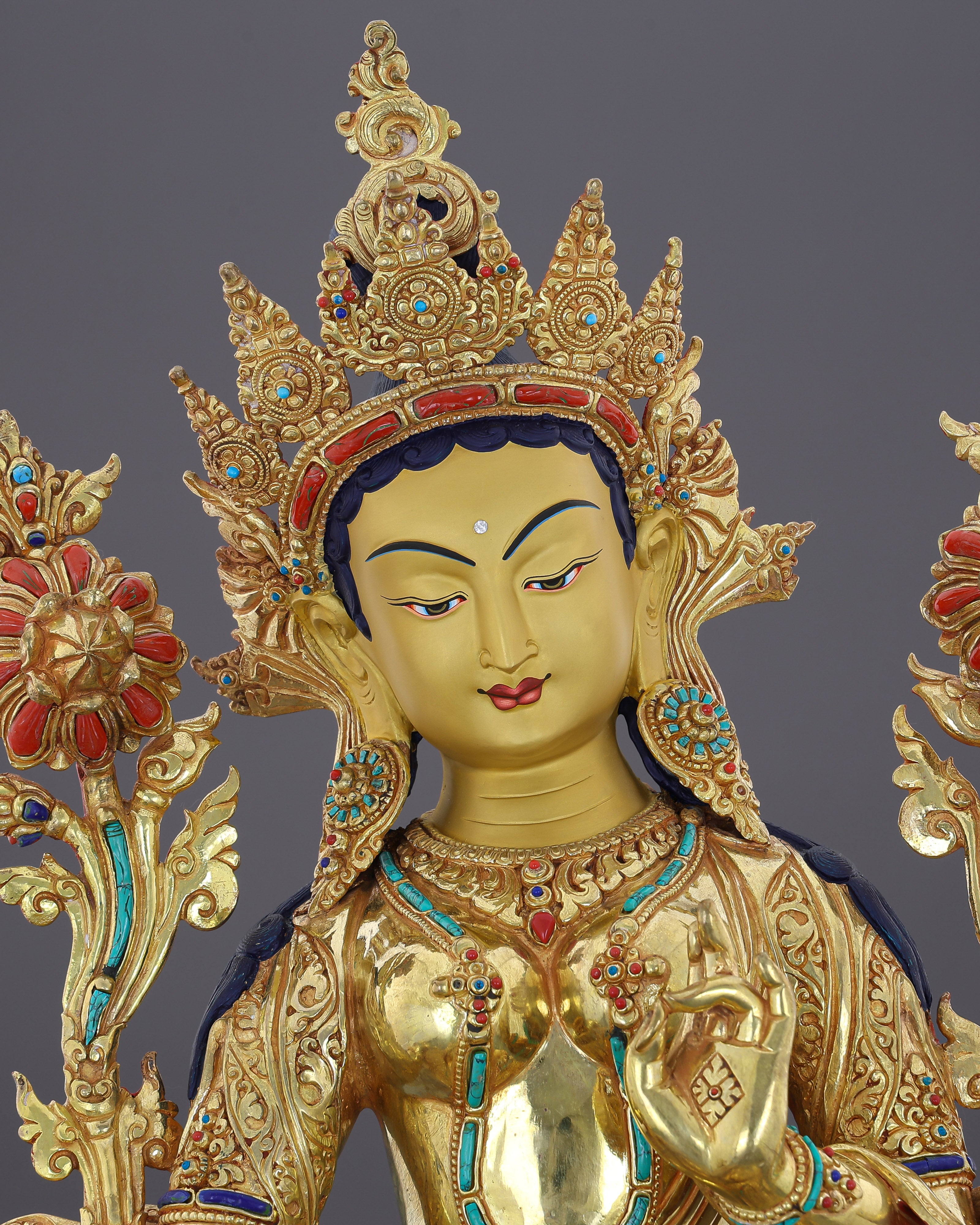 Green Tara Statue | The Golden Mother of Swift Compassion, Handcrafted in Nepal
