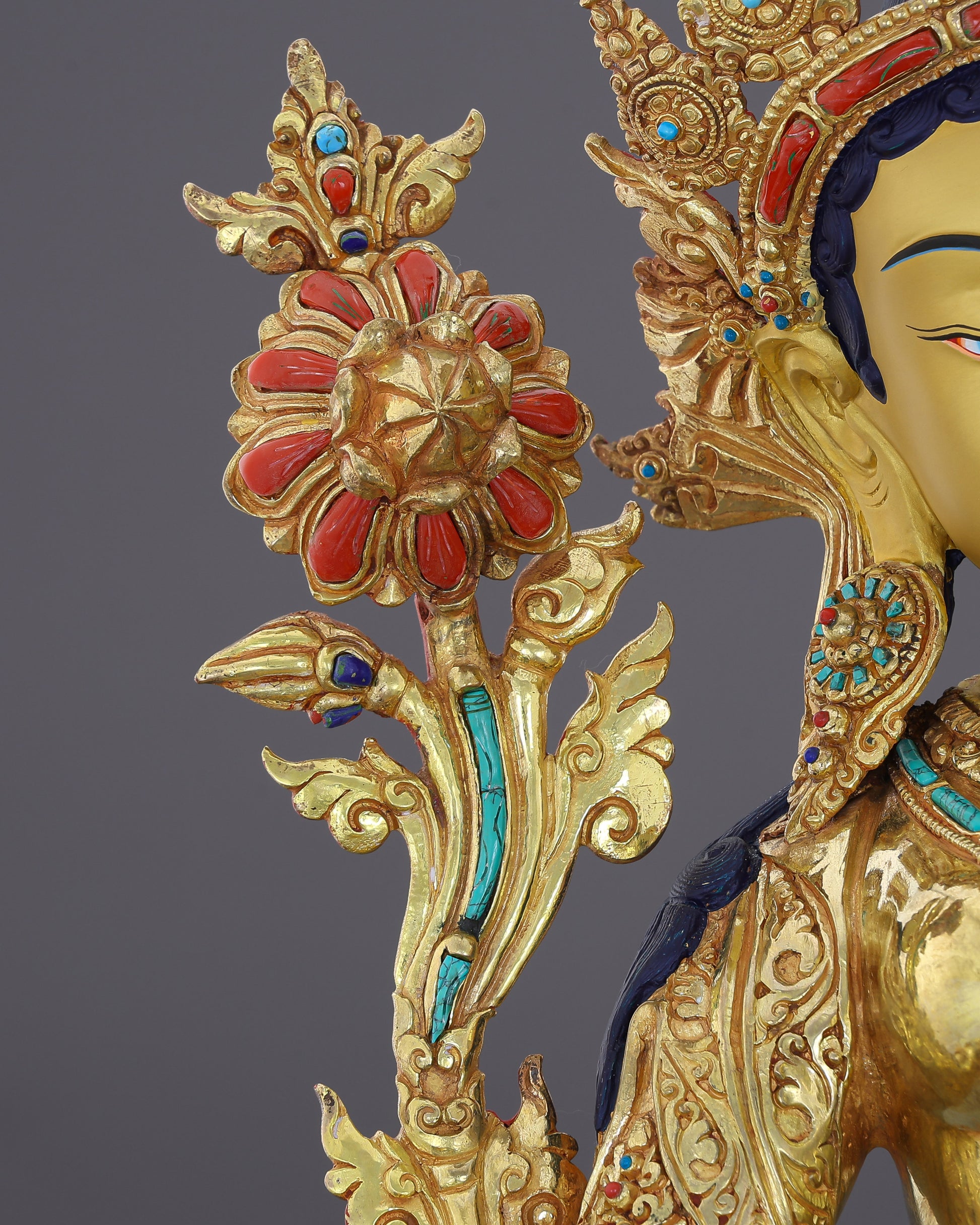 Green Tara Statue | The Golden Mother of Swift Compassion, Handcrafted in Nepal - Authentic Handcrafted Statue