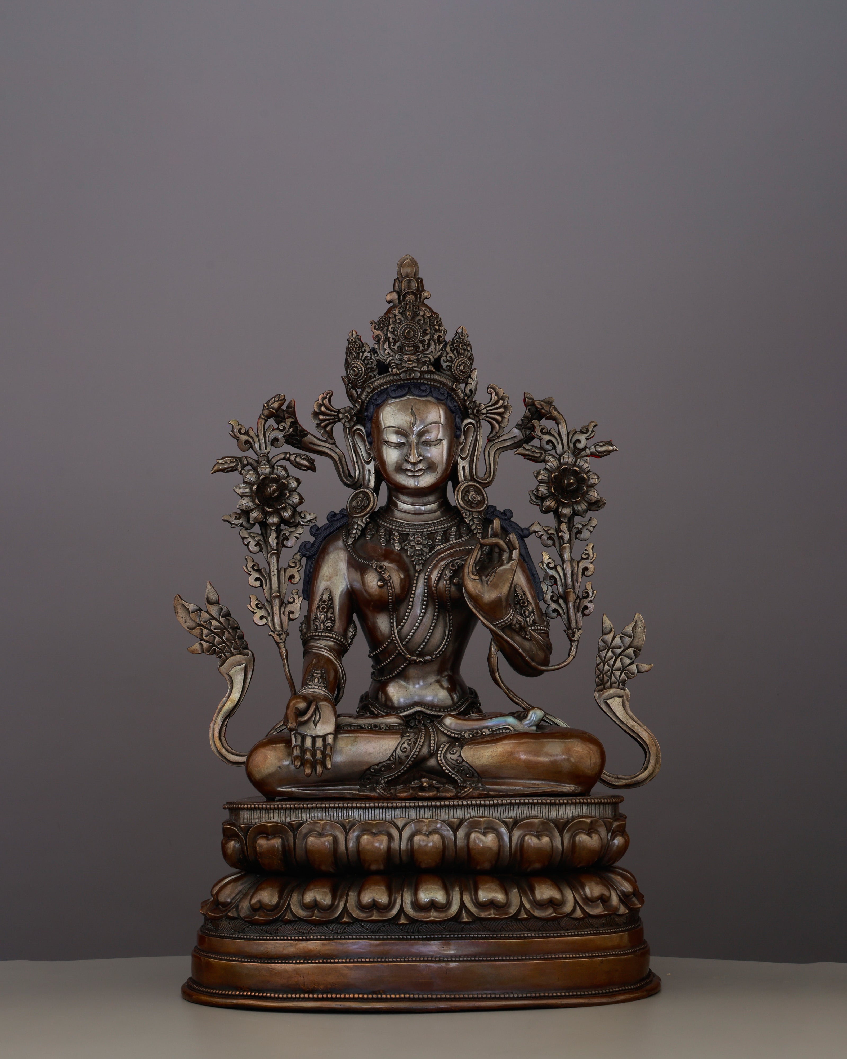 Stillness That Heals | Handcrafted Oxidized White Tara