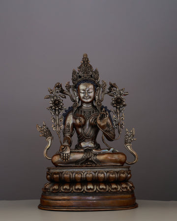 Stillness That Heals | Handcrafted Oxidized White Tara
