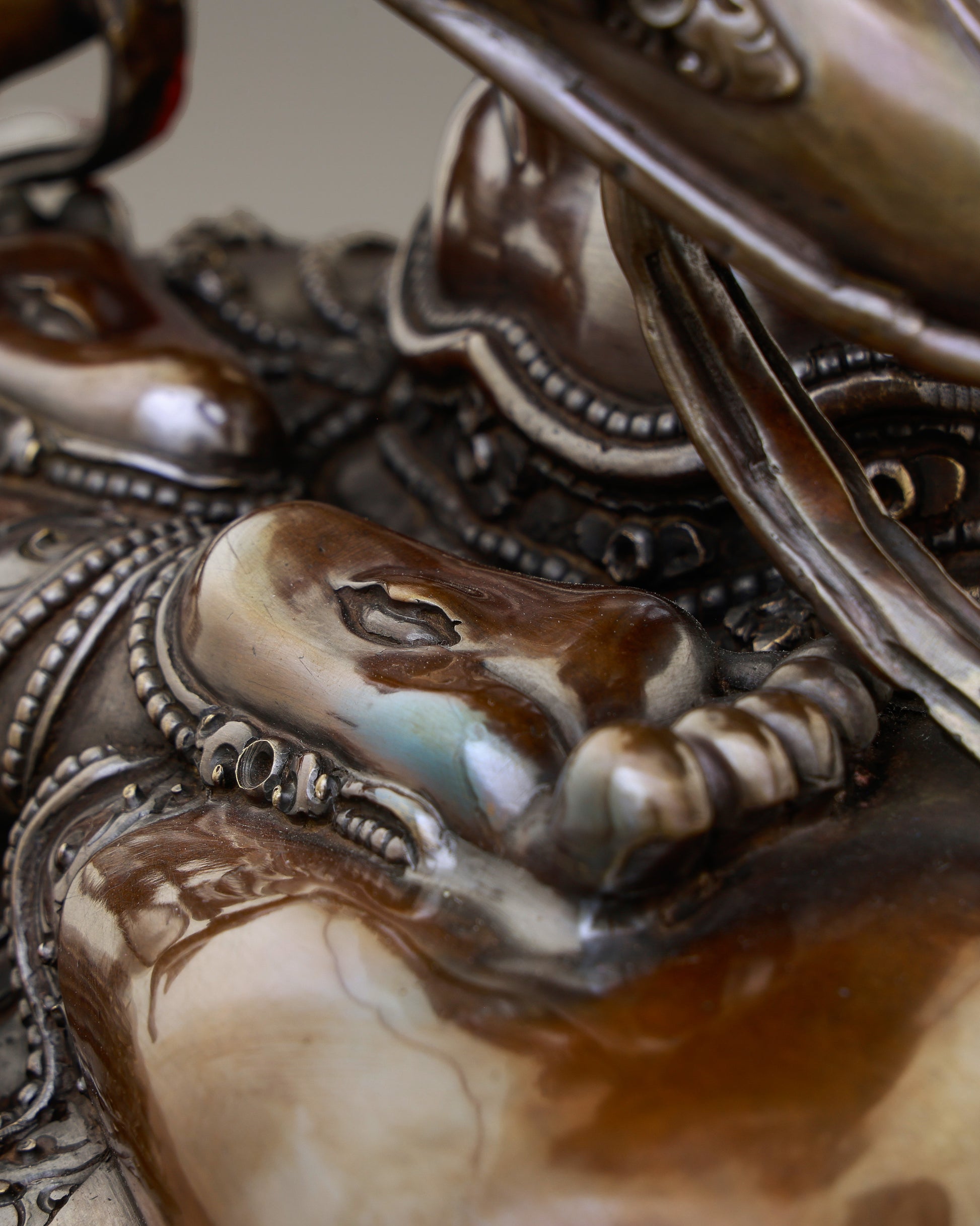 Stillness That Heals | Handcrafted Oxidized White Tara - Authentic Handcrafted Statue