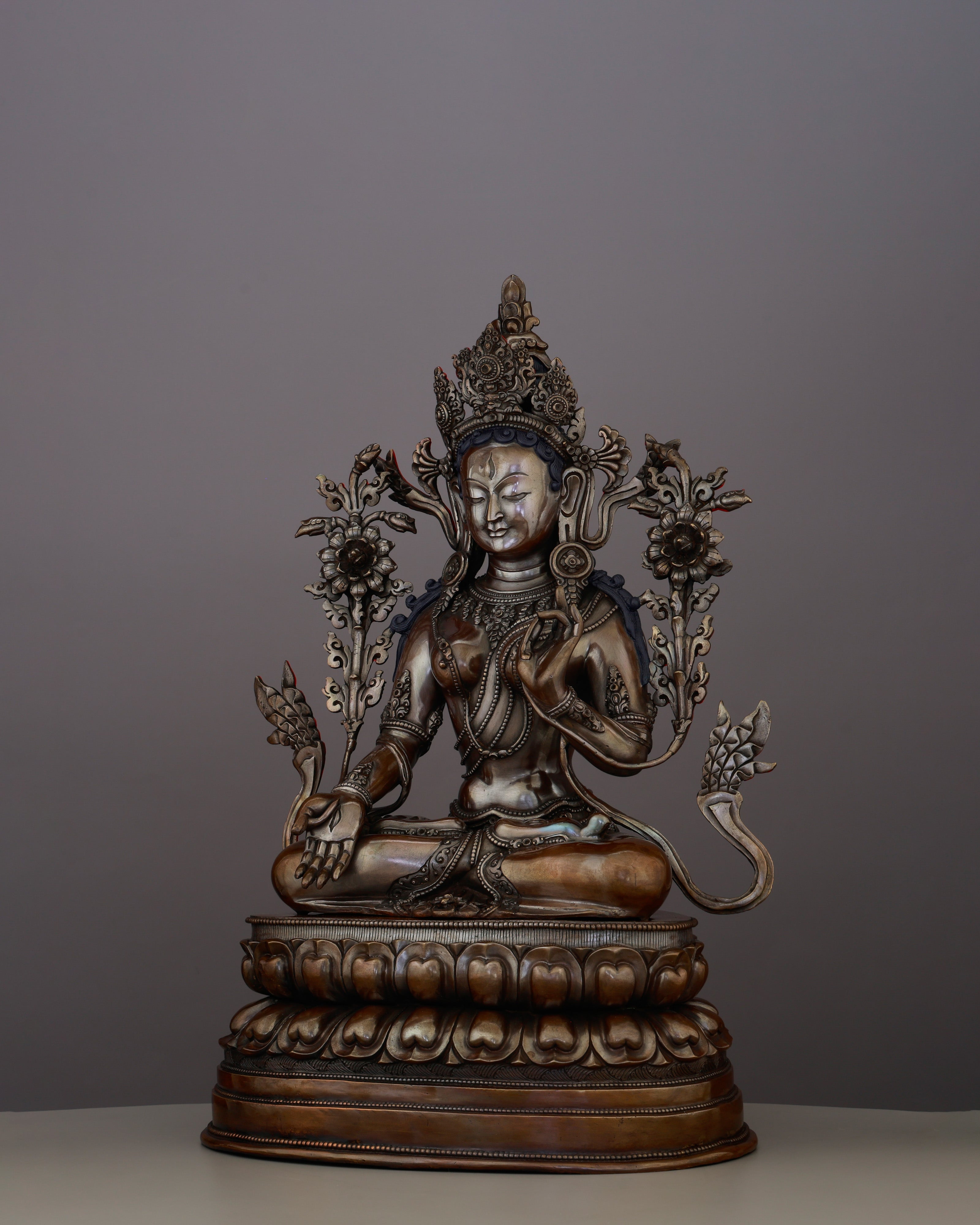 Stillness That Heals | Handcrafted Oxidized White Tara