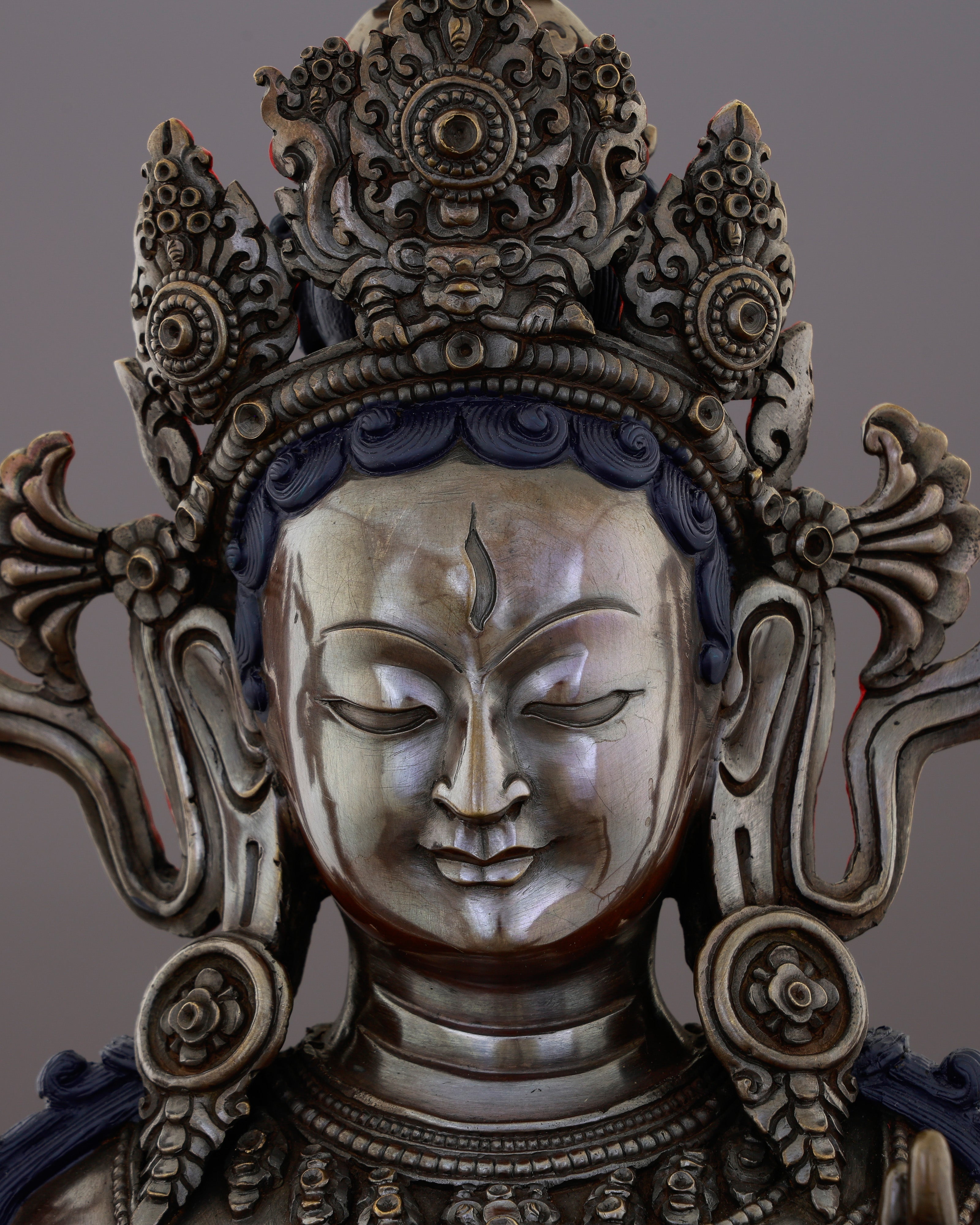 Stillness That Heals | Handcrafted Oxidized White Tara