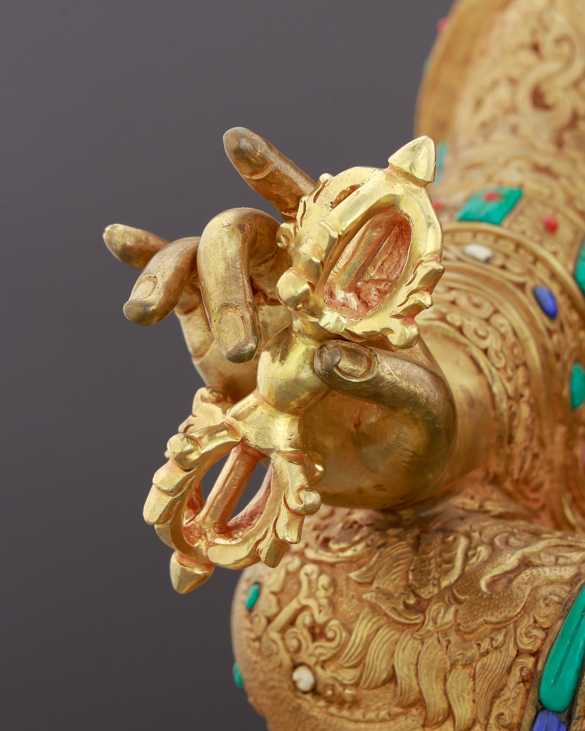 The Lotus-Born Master Awakens | Gilded Guru Rinpoche from Nepal - Authentic Handcrafted Statue
