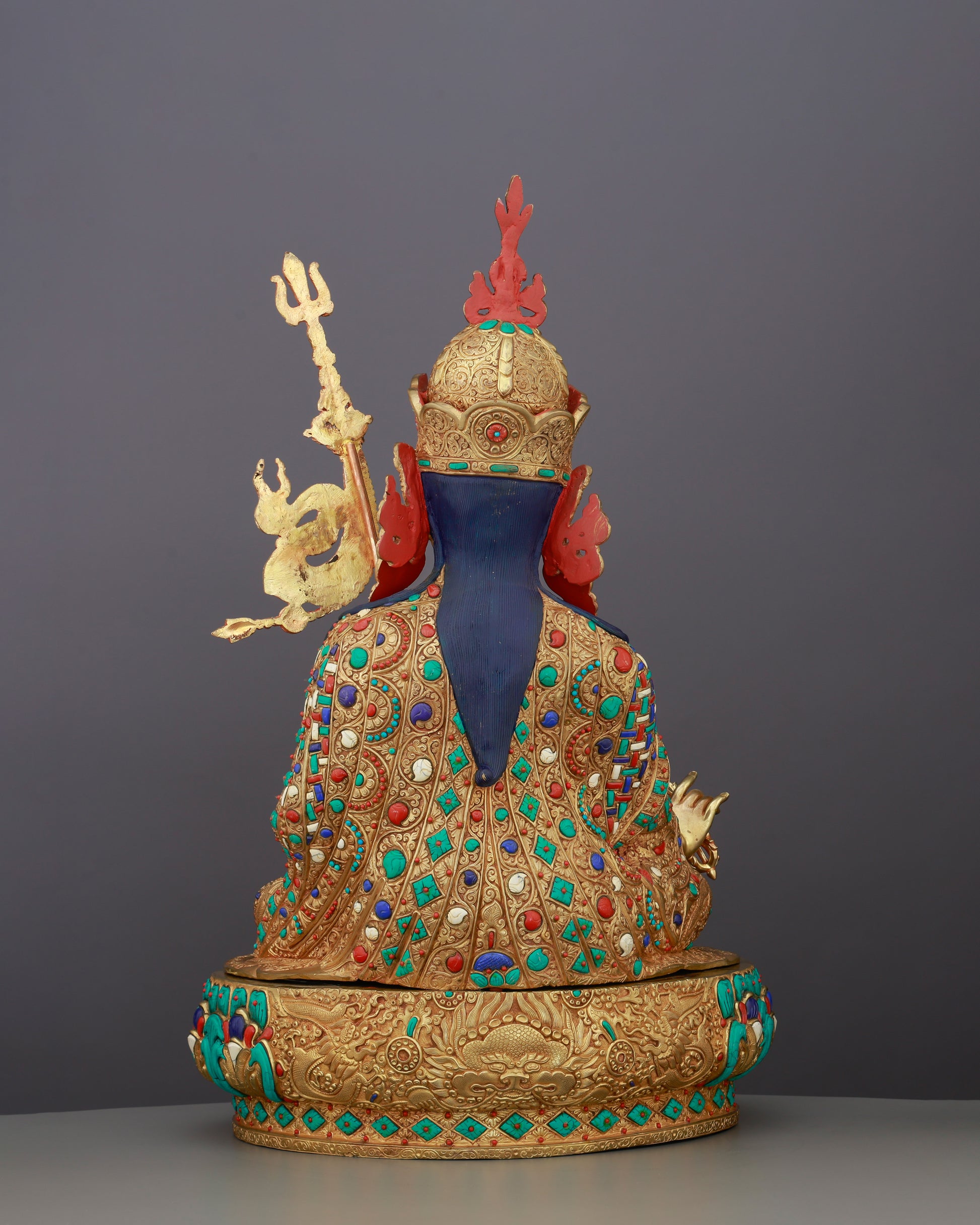 The Lotus-Born Master Awakens | Gilded Guru Rinpoche from Nepal - Authentic Handcrafted Statue