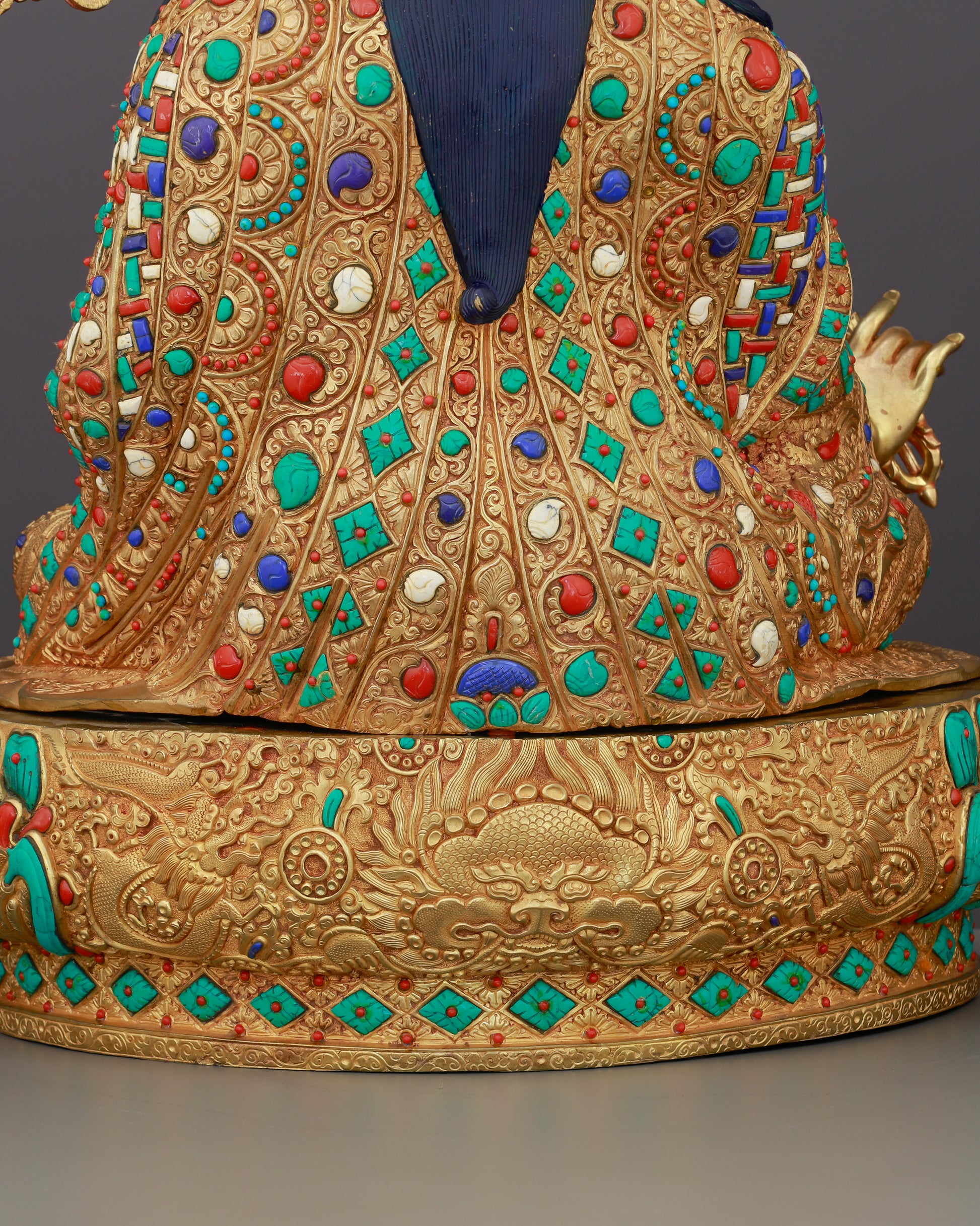 The Lotus-Born Master Awakens | Gilded Guru Rinpoche from Nepal - Authentic Handcrafted Statue