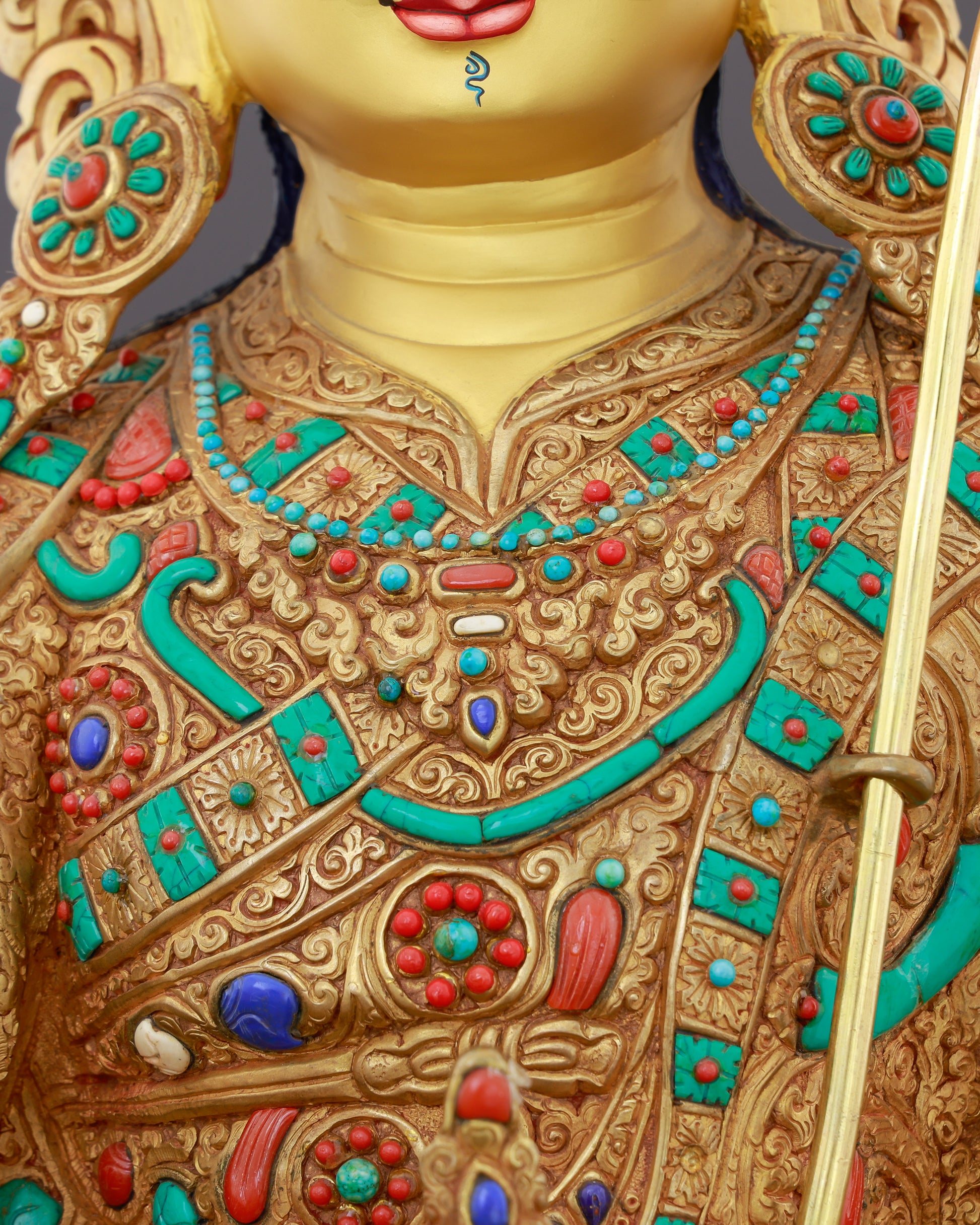 The Lotus-Born Master Awakens | Gilded Guru Rinpoche from Nepal - Authentic Handcrafted Statue