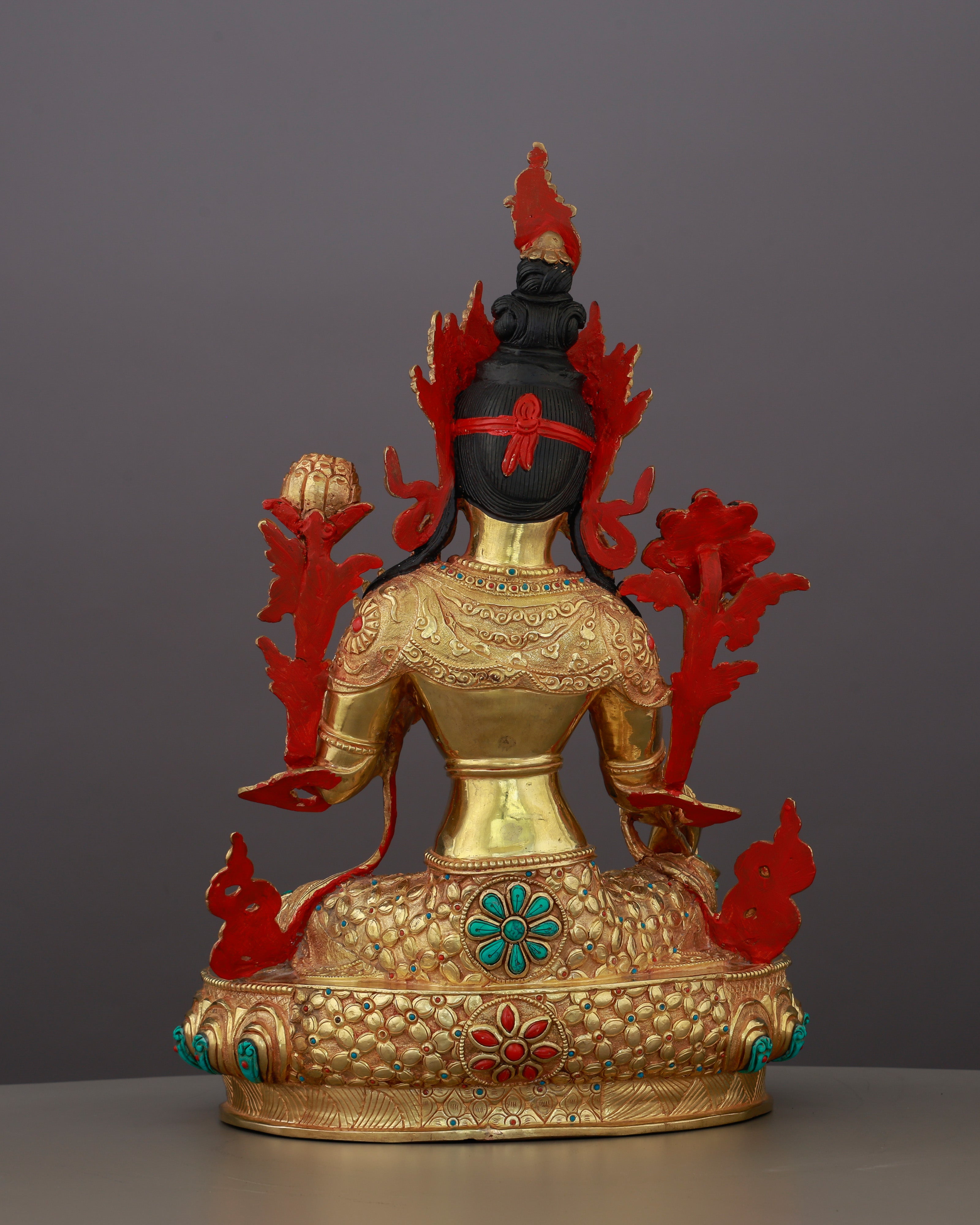 She Acts Before You Call | 24K Gold Gilded Green Tara from Nepal