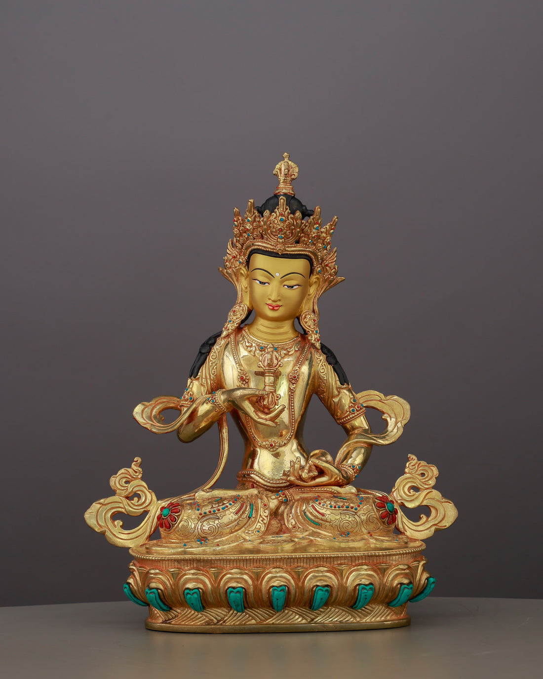 Pure Beyond Measure | 24K Gold Gilded Vajrasattva from Nepal - Handcrafted Buddhist Statue