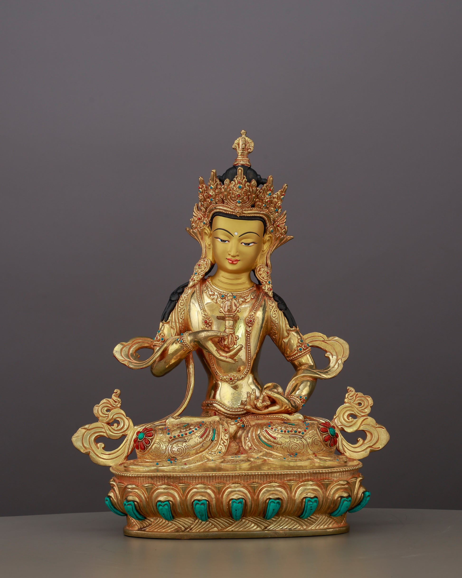 Pure Beyond Measure | 24K Gold Gilded Vajrasattva from Nepal - Authentic Handcrafted Statue