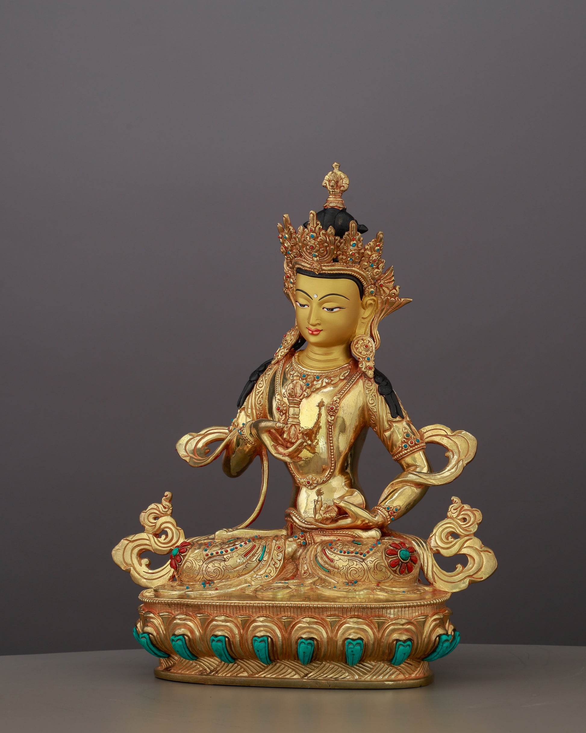 Pure Beyond Measure | 24K Gold Gilded Vajrasattva from Nepal - Authentic Handcrafted Statue