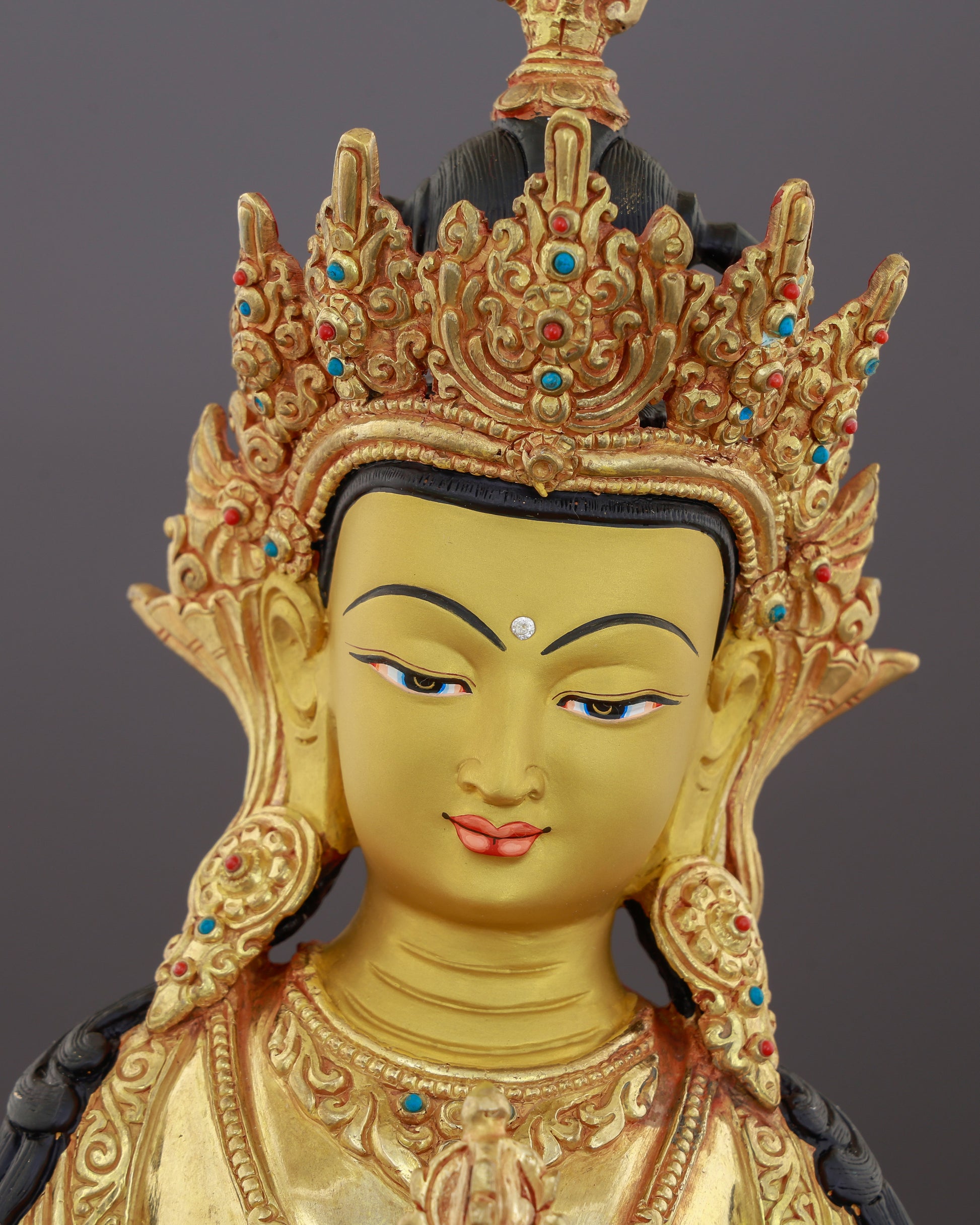 Pure Beyond Measure | 24K Gold Gilded Vajrasattva from Nepal - Authentic Handcrafted Statue
