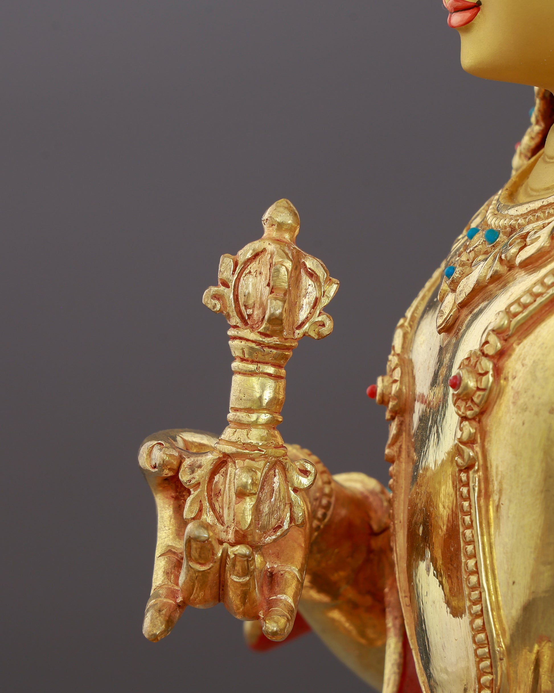 Pure Beyond Measure | 24K Gold Gilded Vajrasattva from Nepal - Authentic Handcrafted Statue