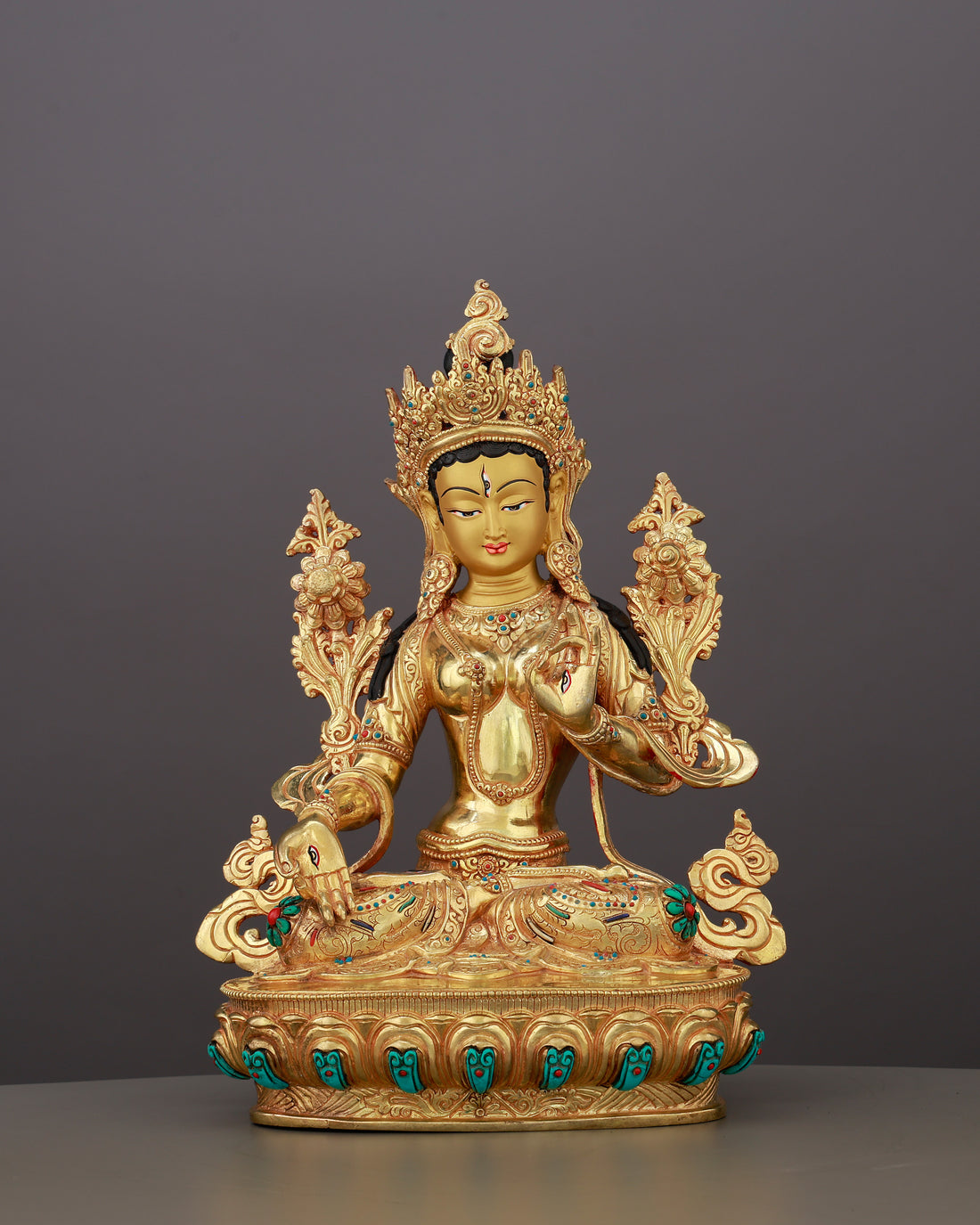 Seven Eyes That Never Sleep | 24K Gold Gilded White Tara From Nepal - Handcrafted Buddhist Statue