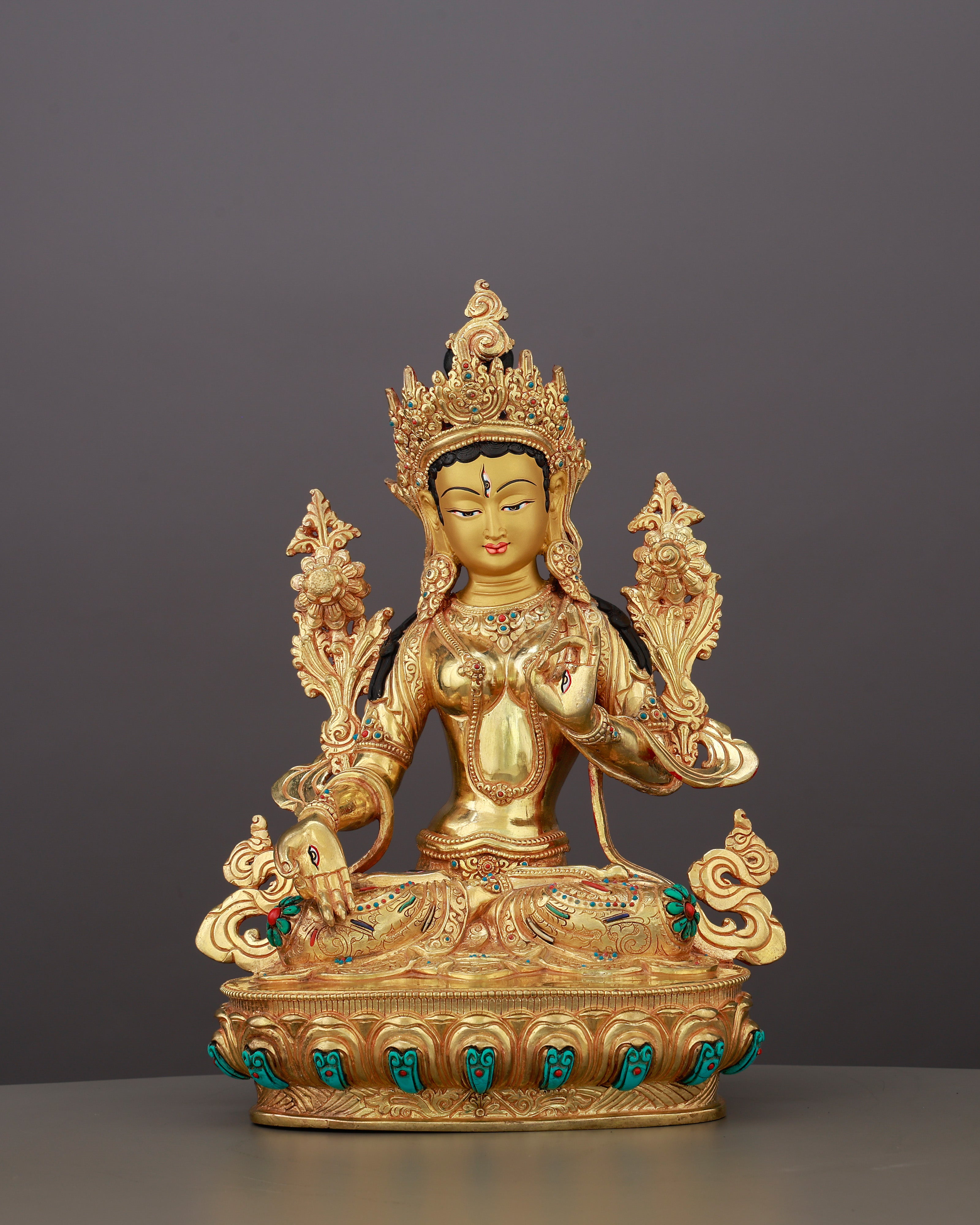Seven Eyes That Never Sleep | 24K Gold Gilded White Tara From Nepal
