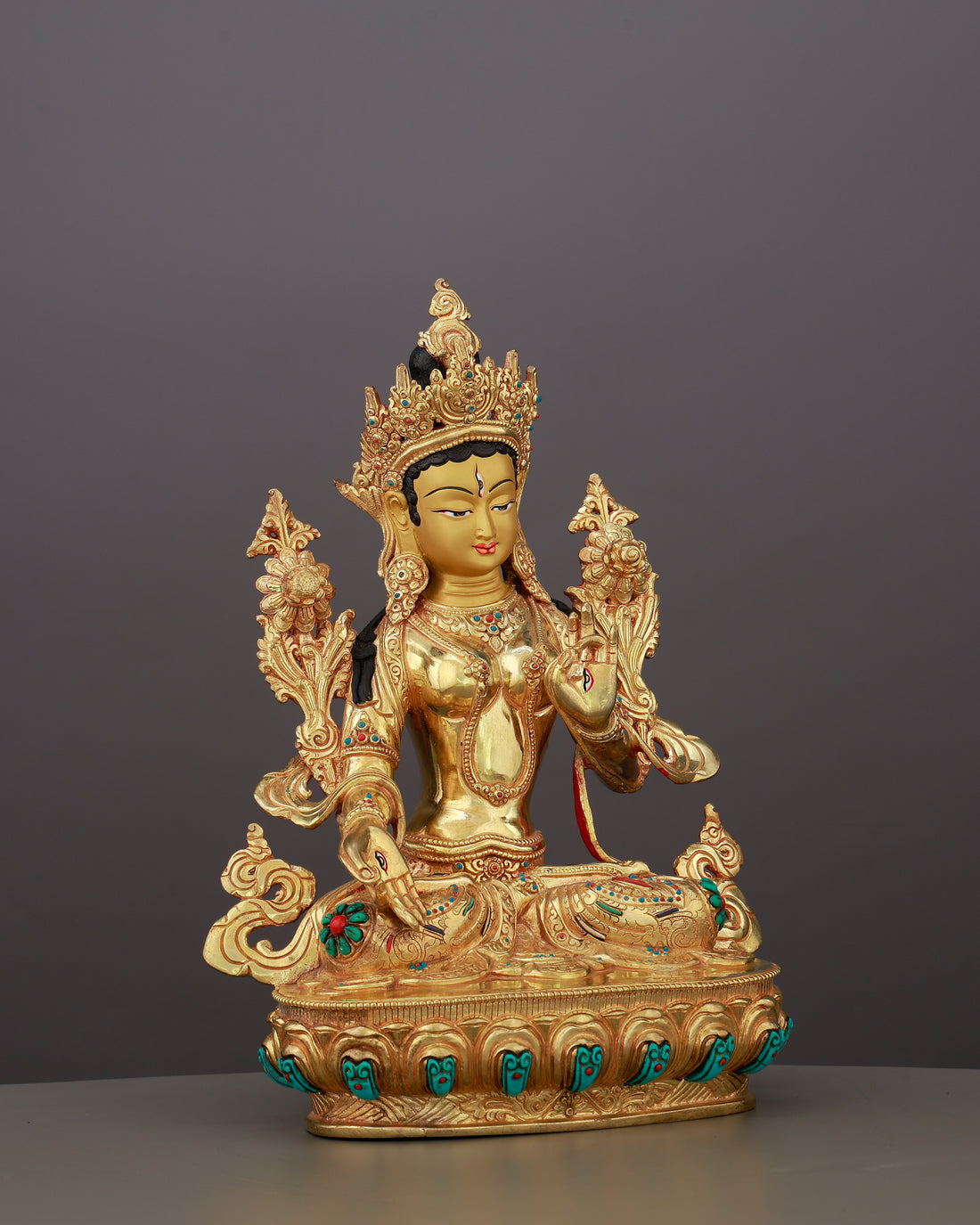 Seven Eyes That Never Sleep | 24K Gold Gilded White Tara From Nepal - Handcrafted Buddhist Statue - Authentic Sacred Art