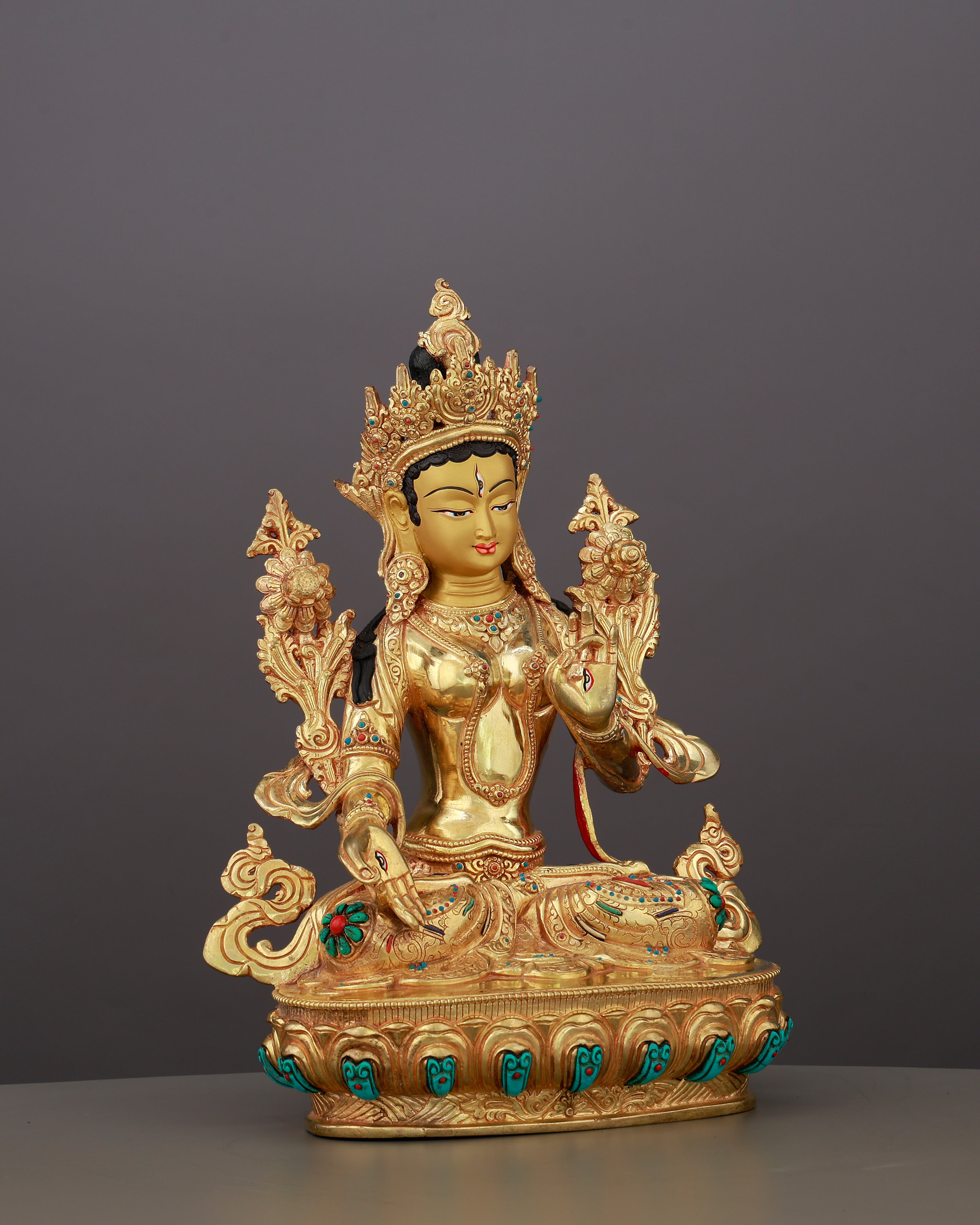 Seven Eyes That Never Sleep | 24K Gold Gilded White Tara From Nepal