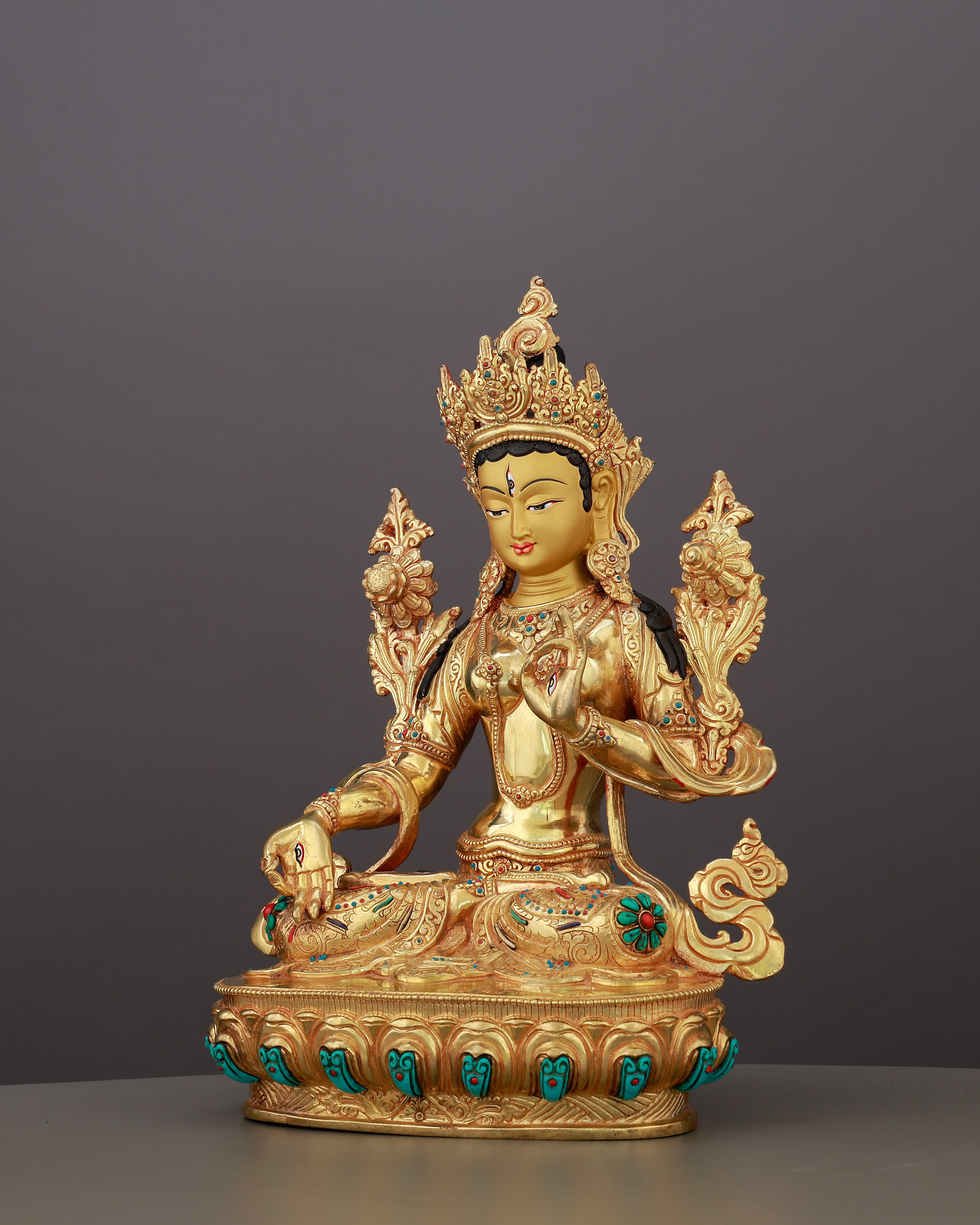 Seven Eyes That Never Sleep | 24K Gold Gilded White Tara From Nepal