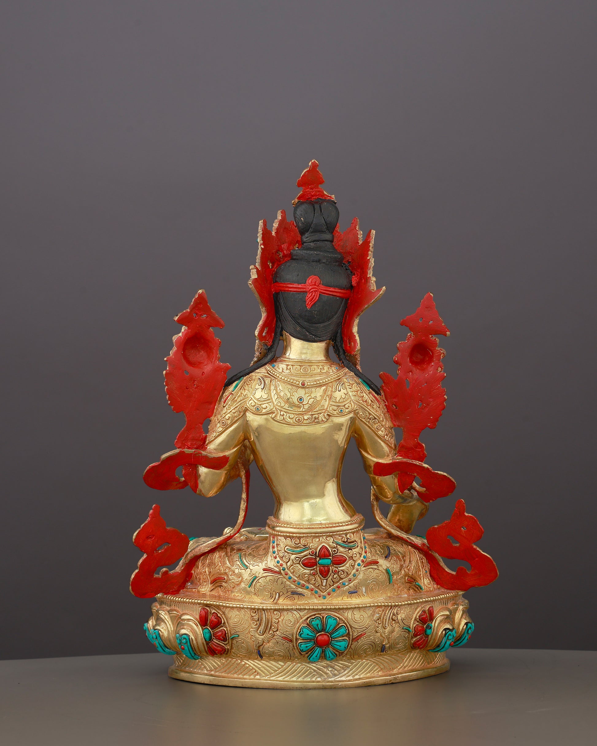 Seven Eyes That Never Sleep | 24K Gold Gilded White Tara From Nepal - Authentic Handcrafted Statue
