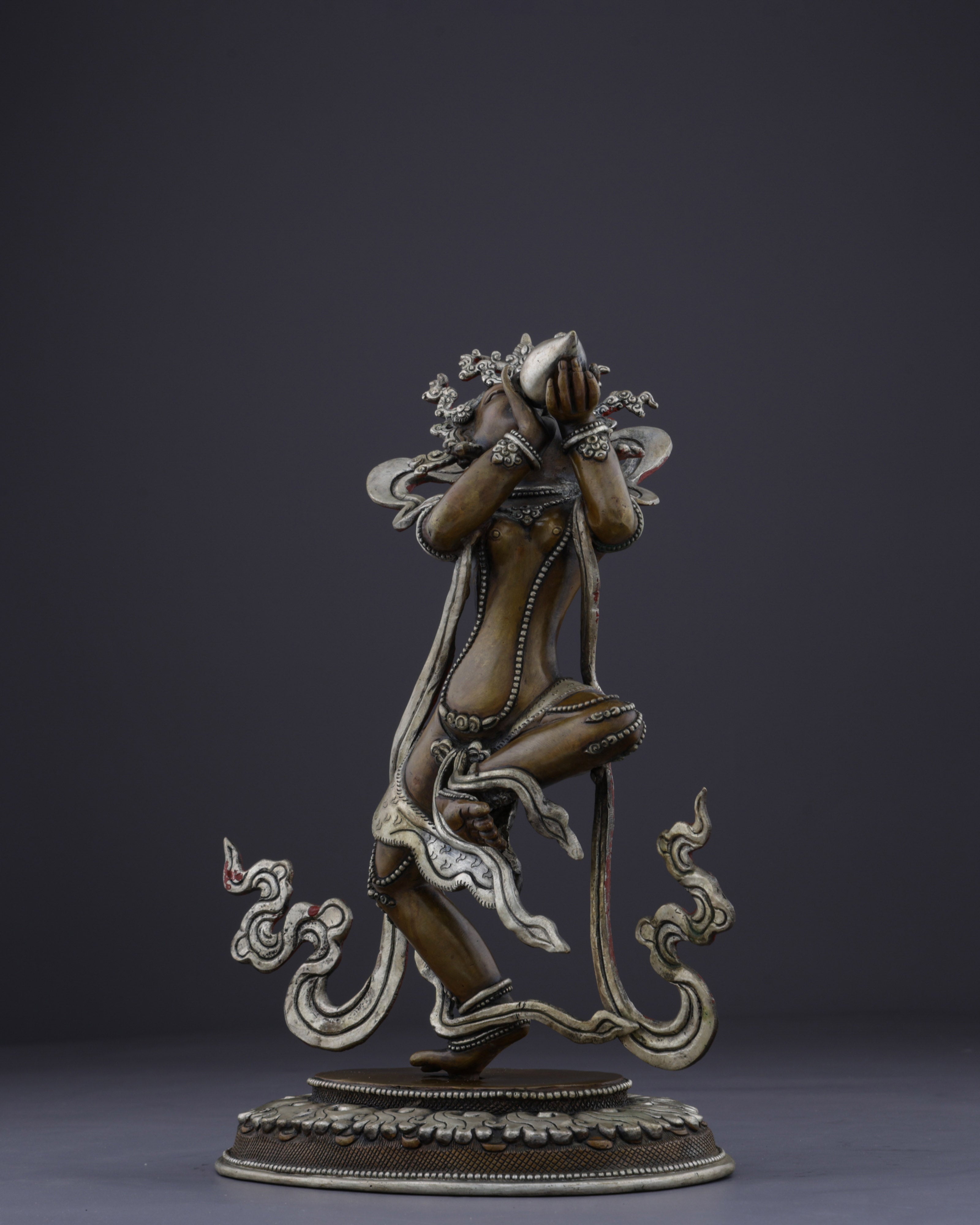 The Celestial Sky Dancer | Nepalese Handmade Oxidized Tantric Dakini Statue
