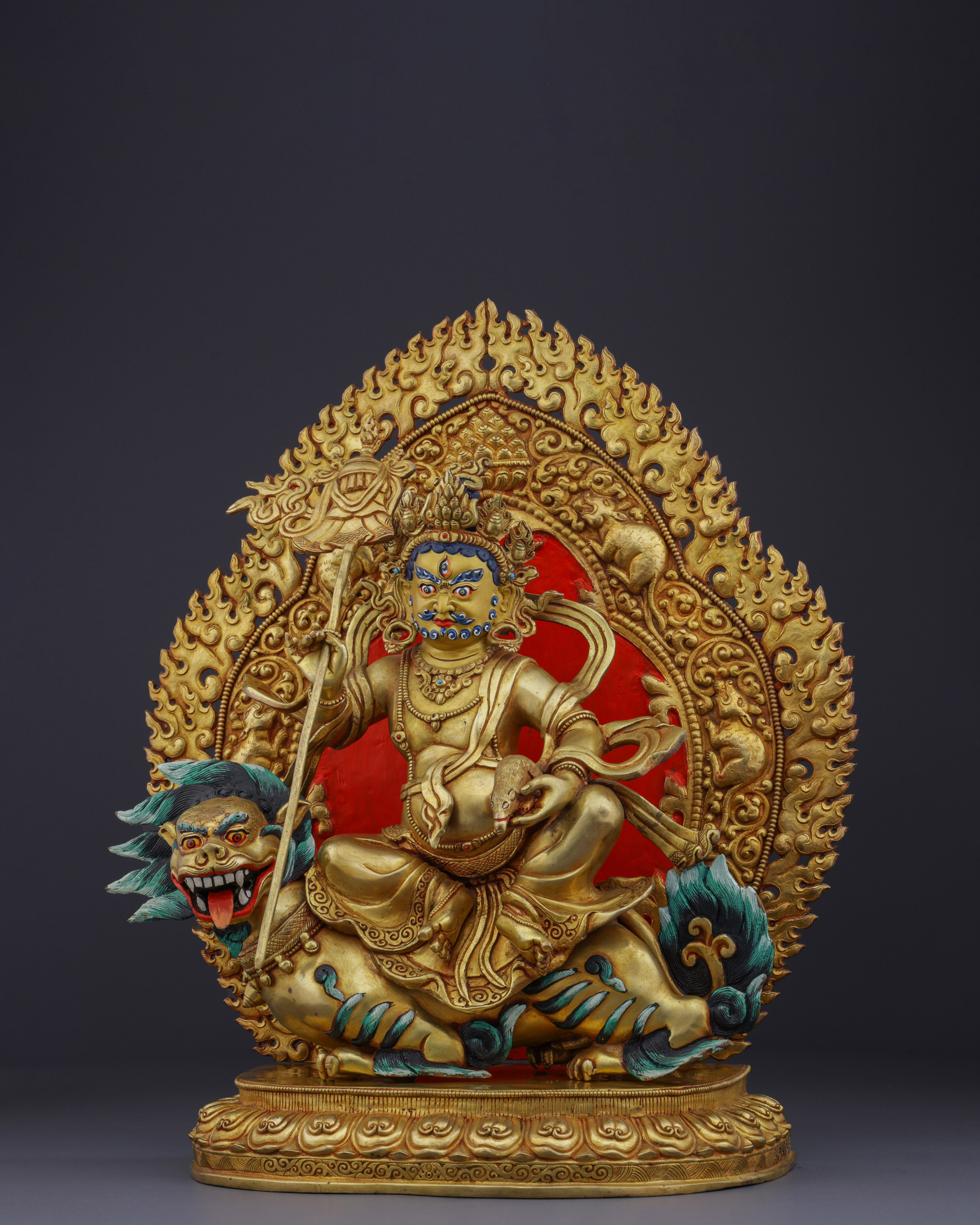 The Guardian of Wealth | Handcrafted Namtoshe on Lion Statue