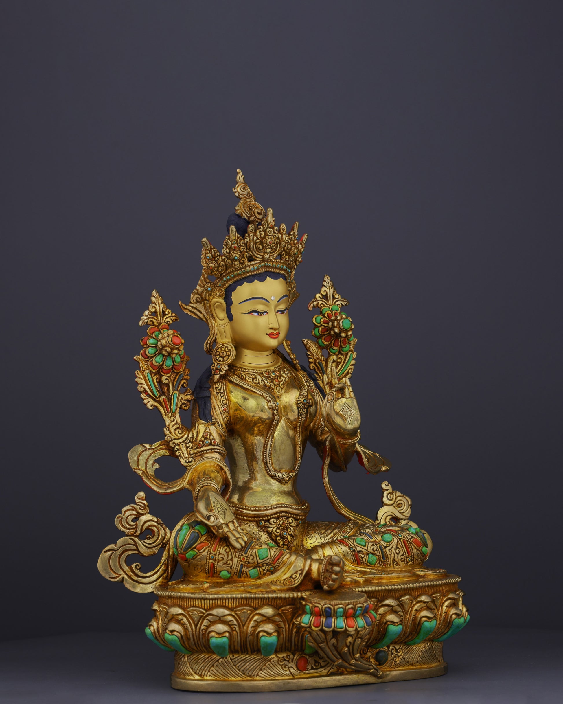 Divine Compassion | The Exquisite Green Tara Handcrafted Statue - Authentic Handcrafted Statue