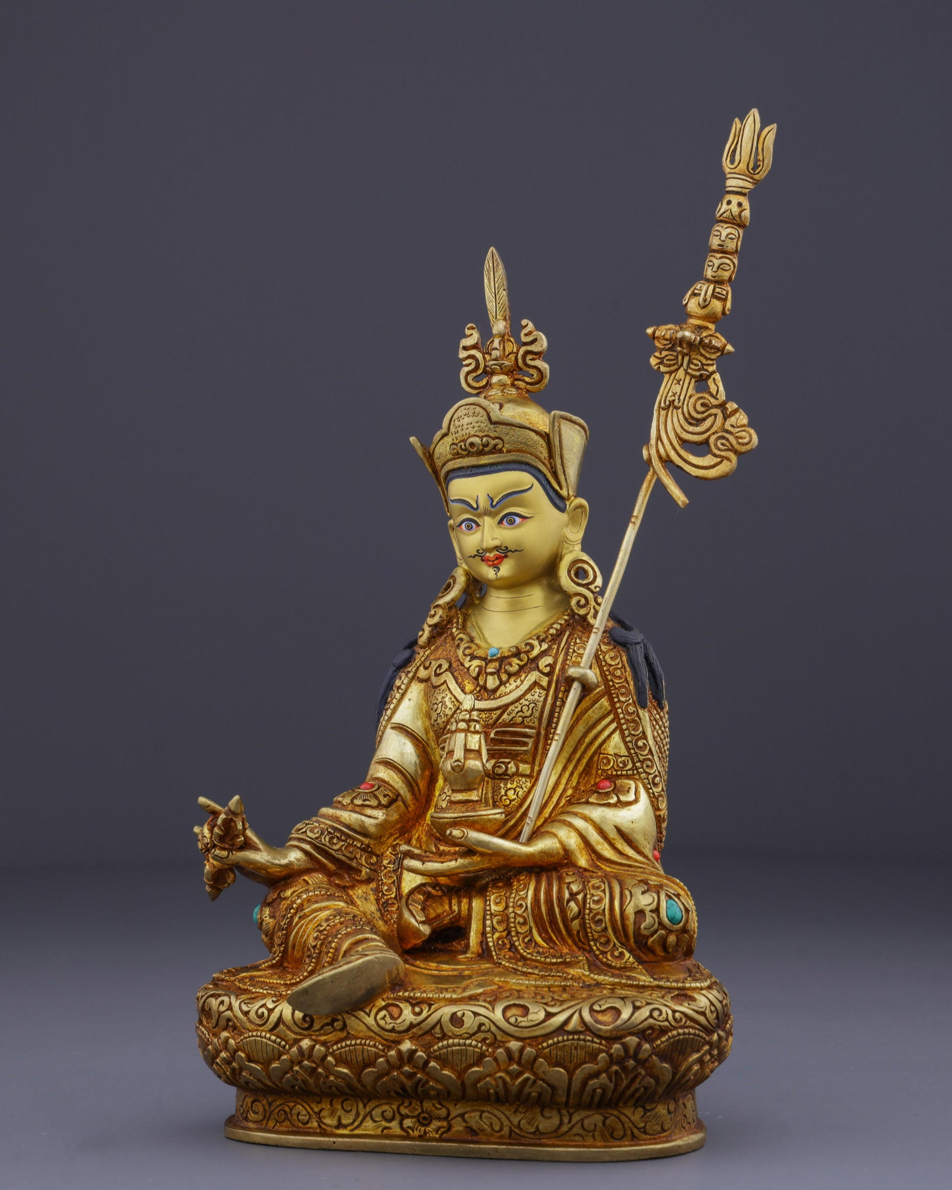 Golden Radiance | Exquisite Guru Ringpoche Masterpiece - Authentic Handcrafted Statue