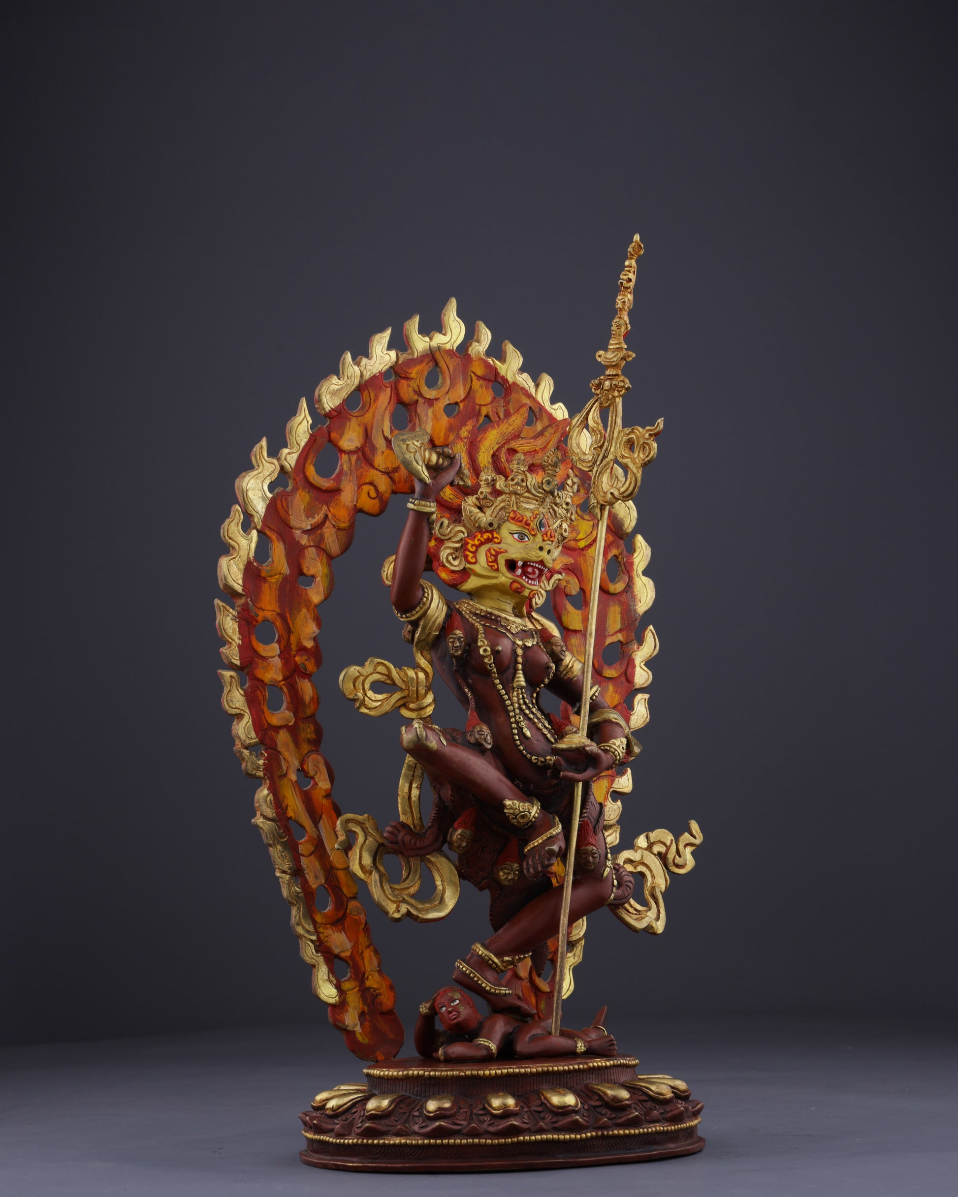 The Sacred Guardian | Nepalese Handmade Simhamukha Statue - Authentic Handcrafted Statue